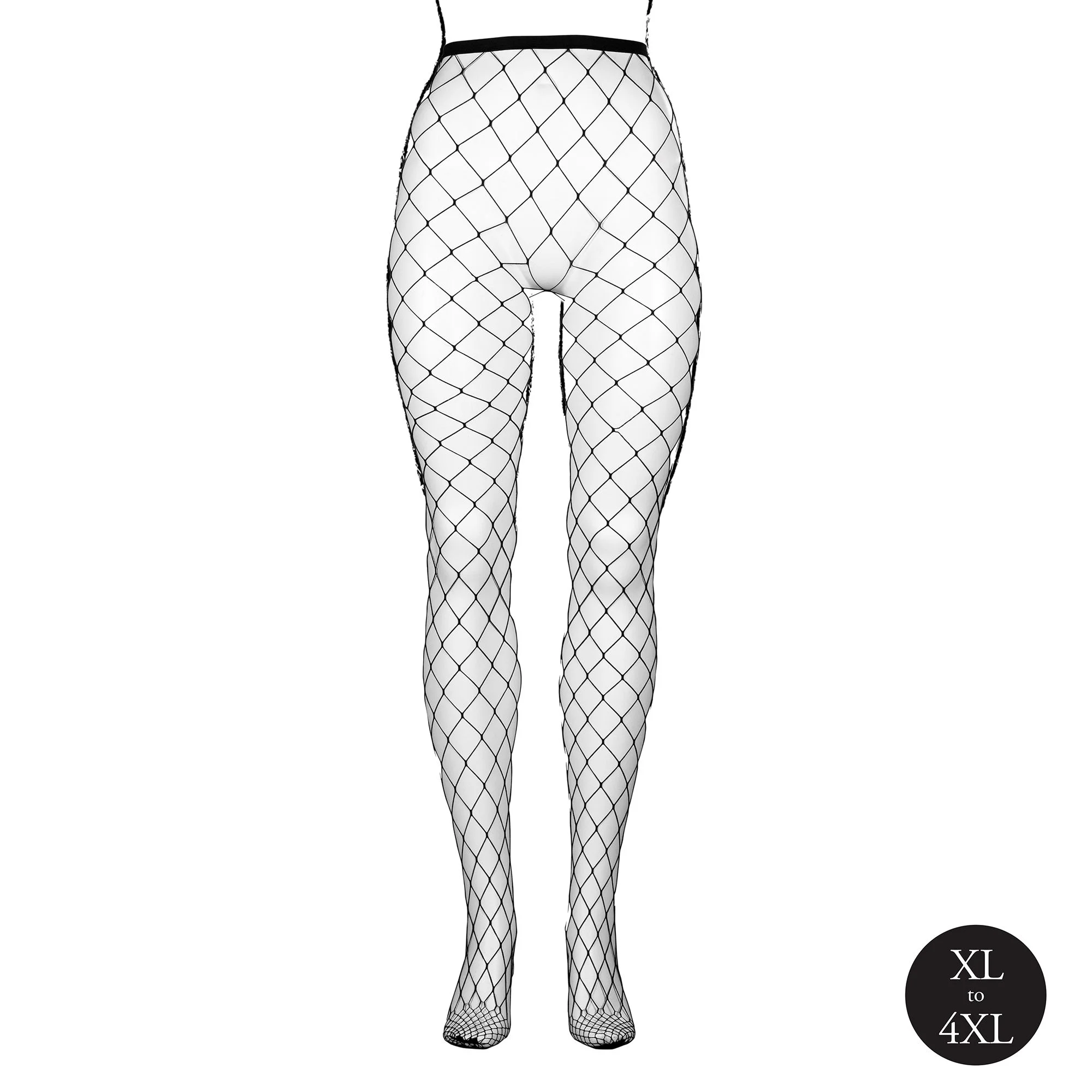 Le Desir - Panty met Grove Visnetstructuur - Zwart