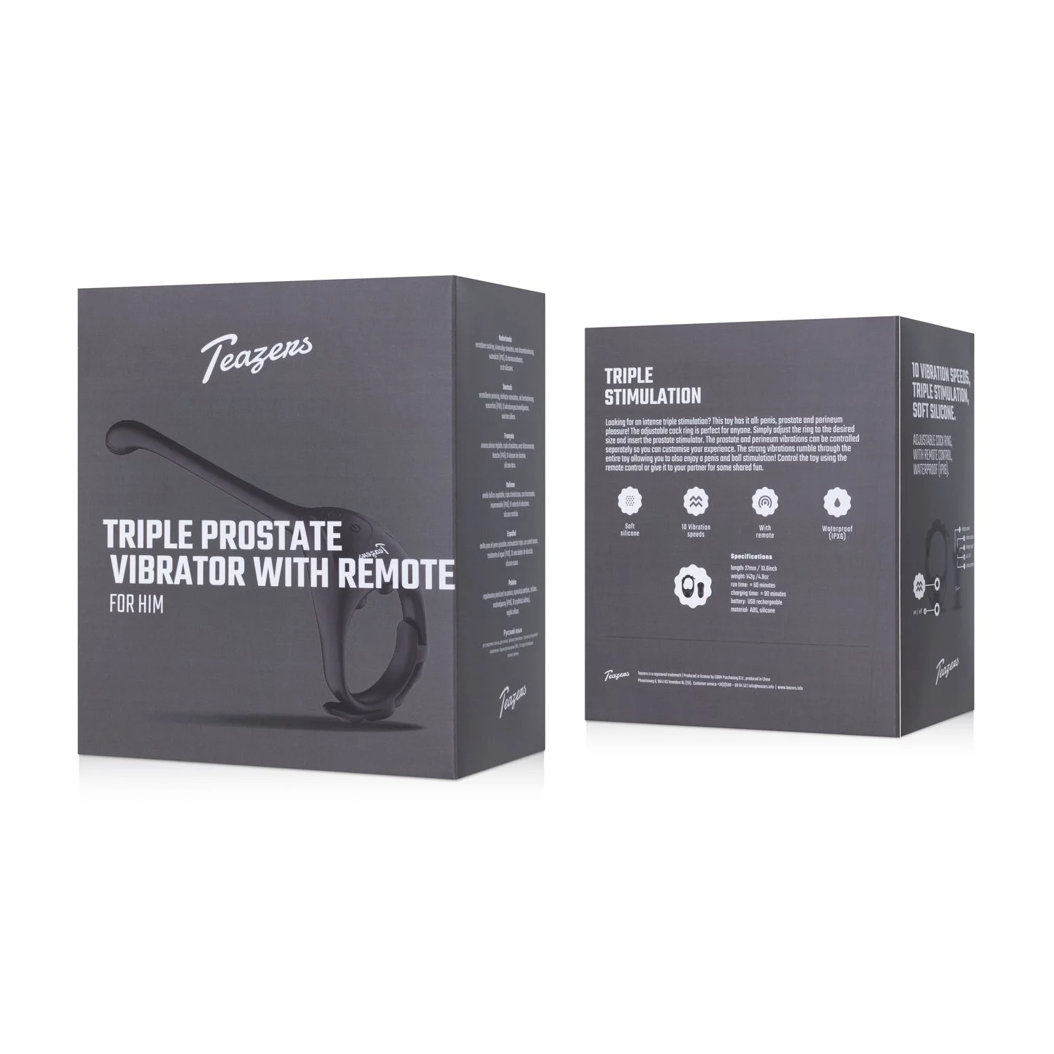 Teazers Driedubbele Prostaat Vibrator met Afstandsbediening