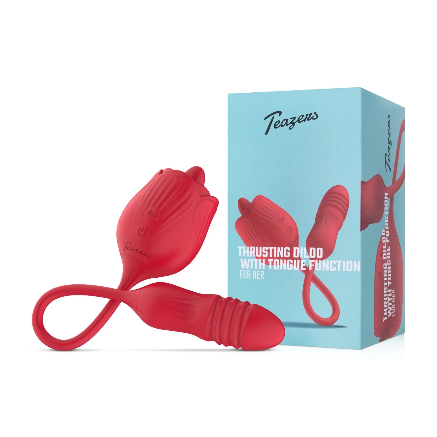 Teazers – Roos Stotende Dildo Vibrator – Rood