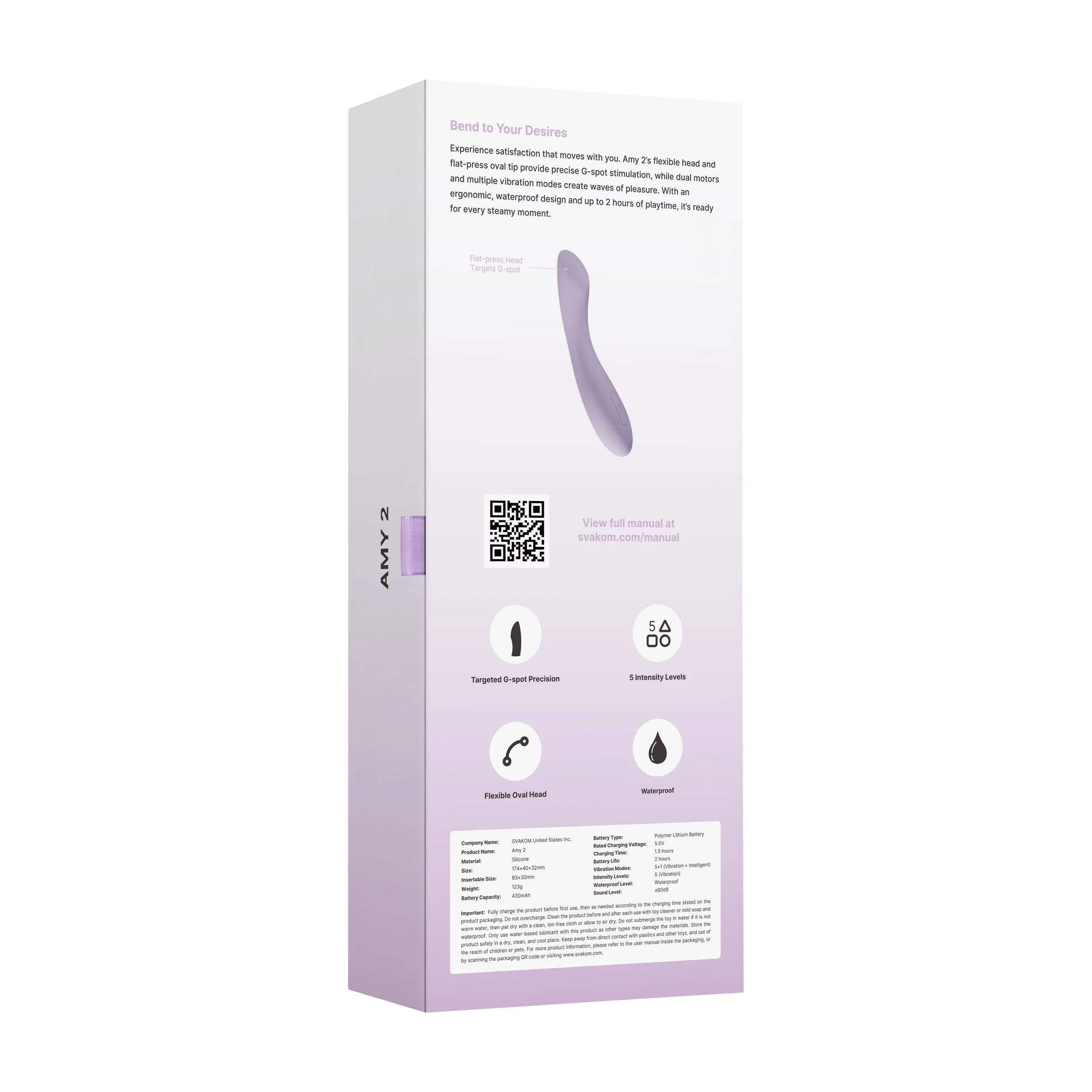SVAKOM Amy 2 - G-Spot Vibrator - Lila