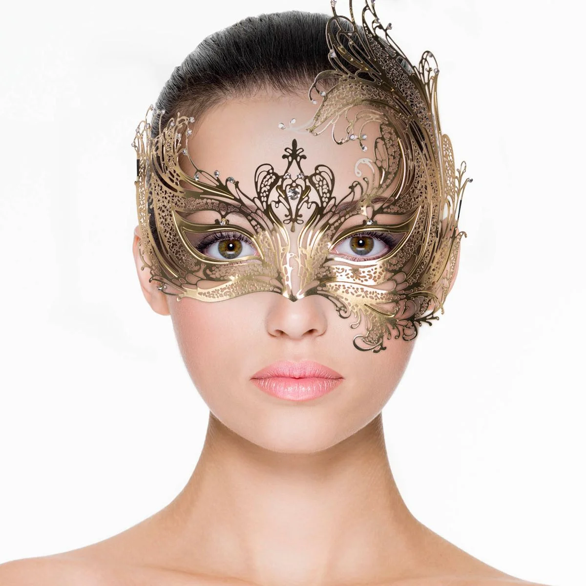 Open Venetiaans Masker - Goudkleurig