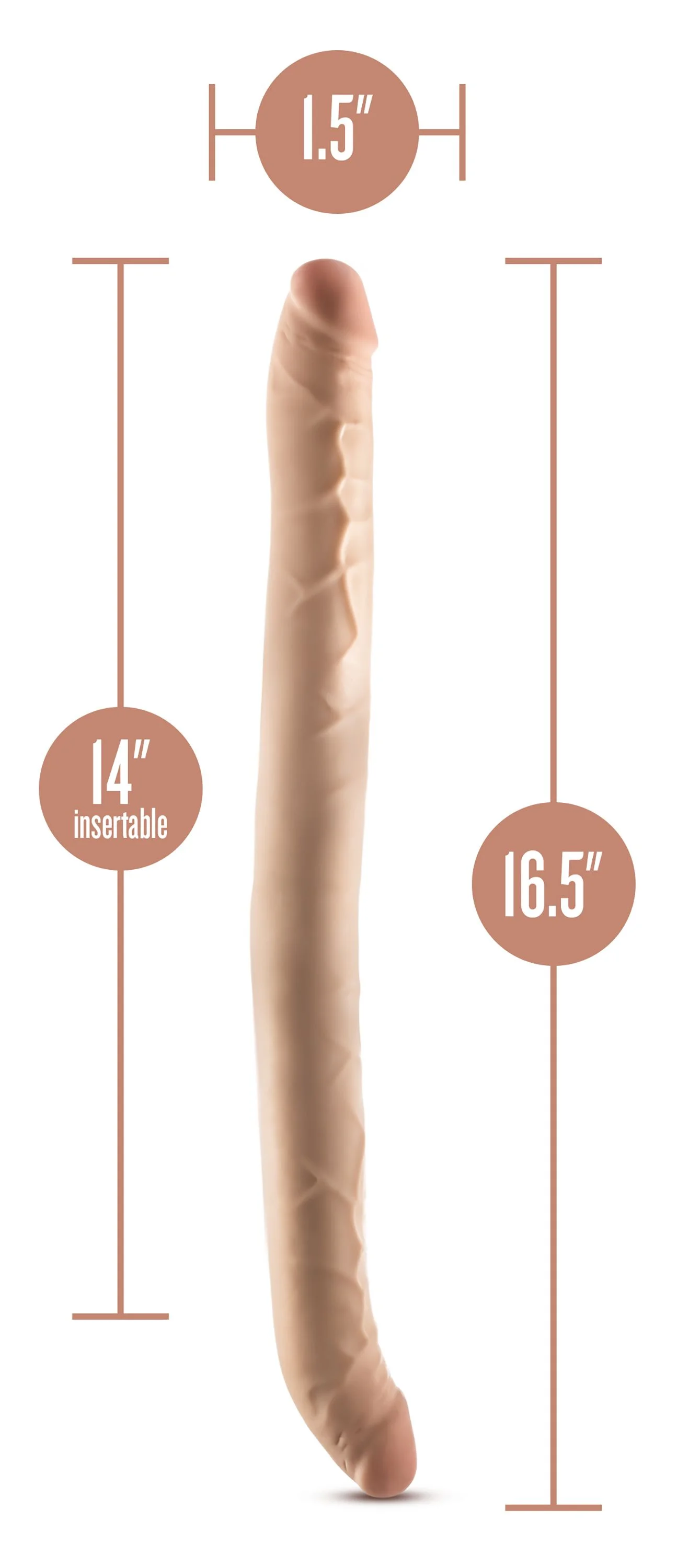 Dr. Skin – Plus 35,5 cm Buigzame Dubbele Dildo – Beige