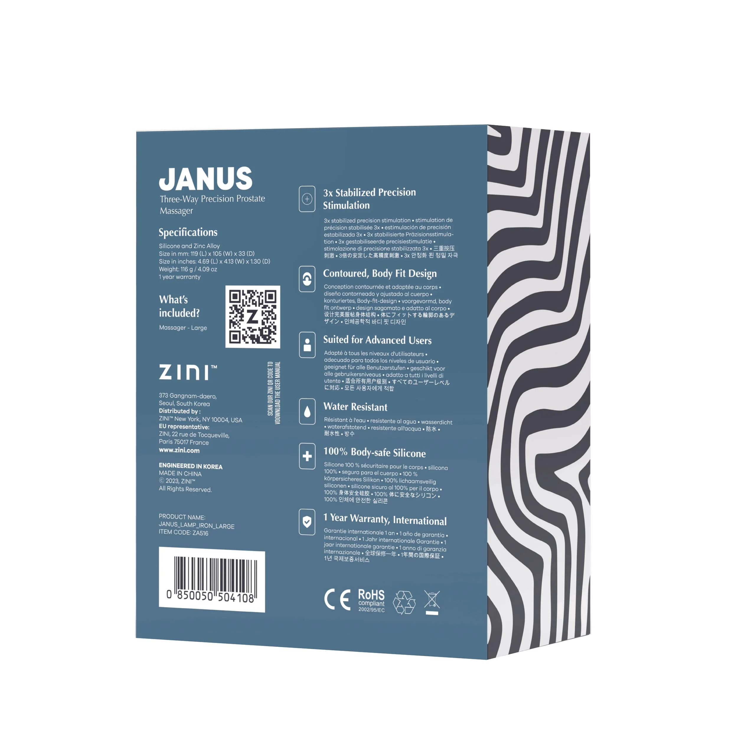Zini – JANUS LAMP IRON Prostaat Stimulator – Rood (L)