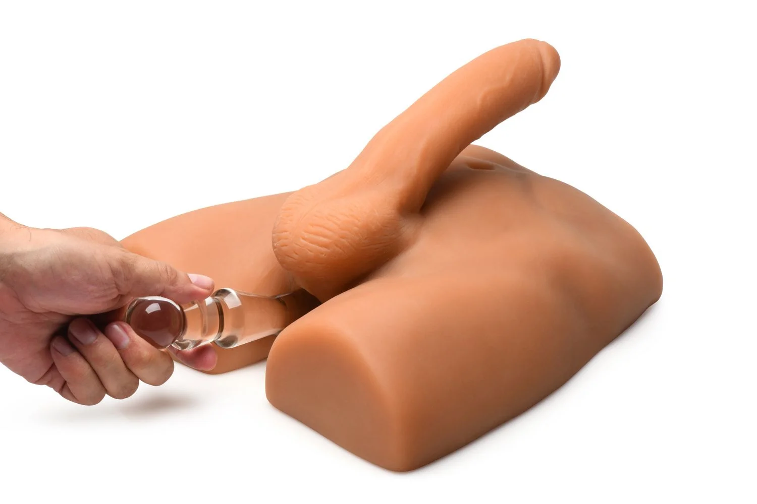 JOCK - Ass Masturbator met Positioneerbare Dildo - Mediumkleurig
