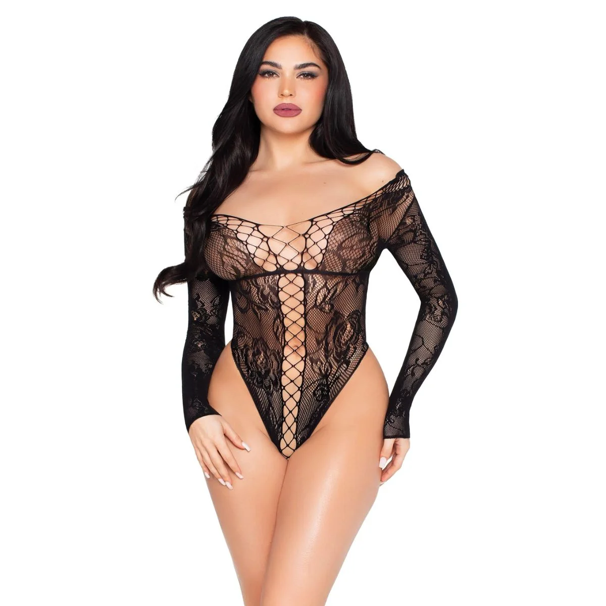 Leg Avenue - Lace Teddy - Zwart