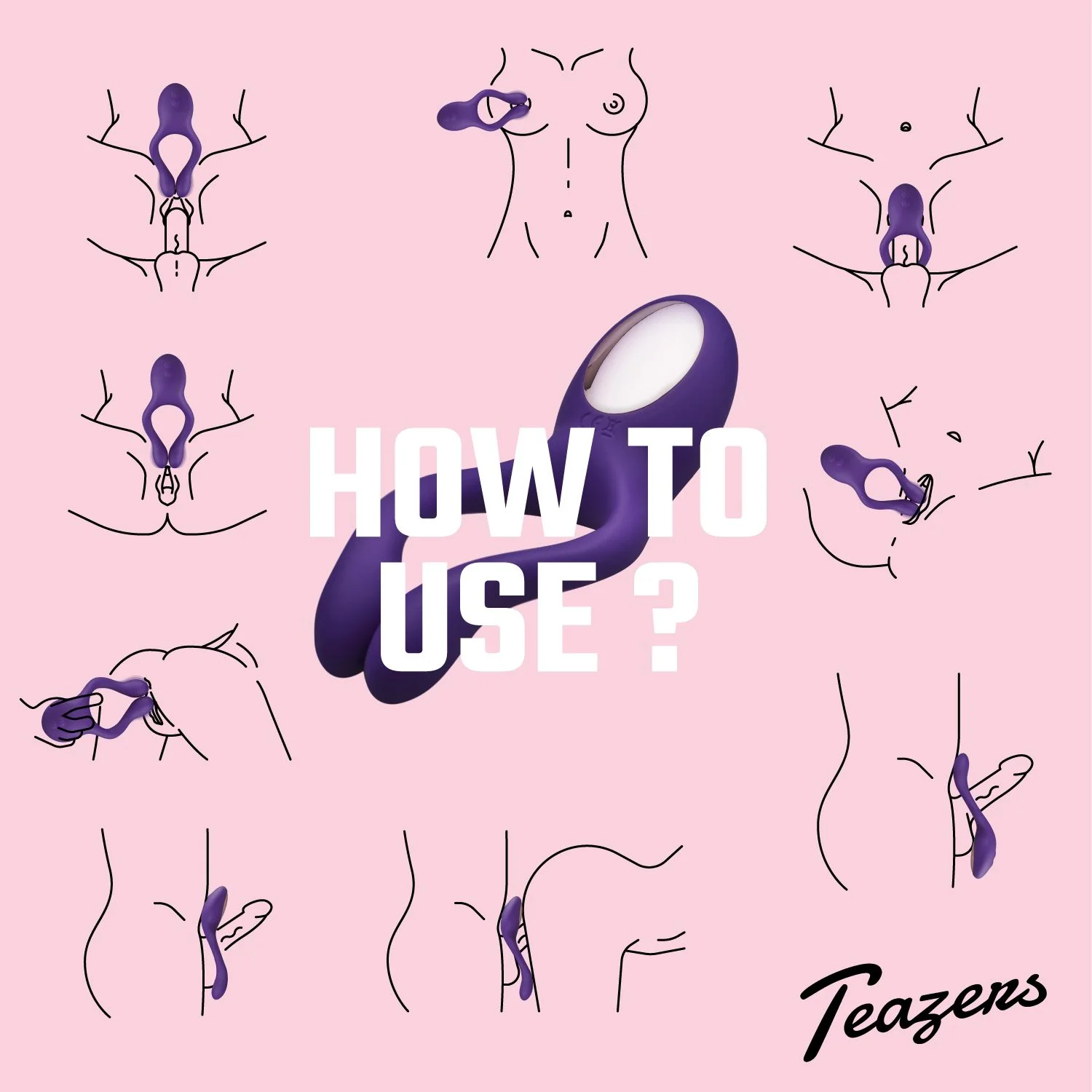Teazers – Partner Multifun Koppelvibrator – Paars