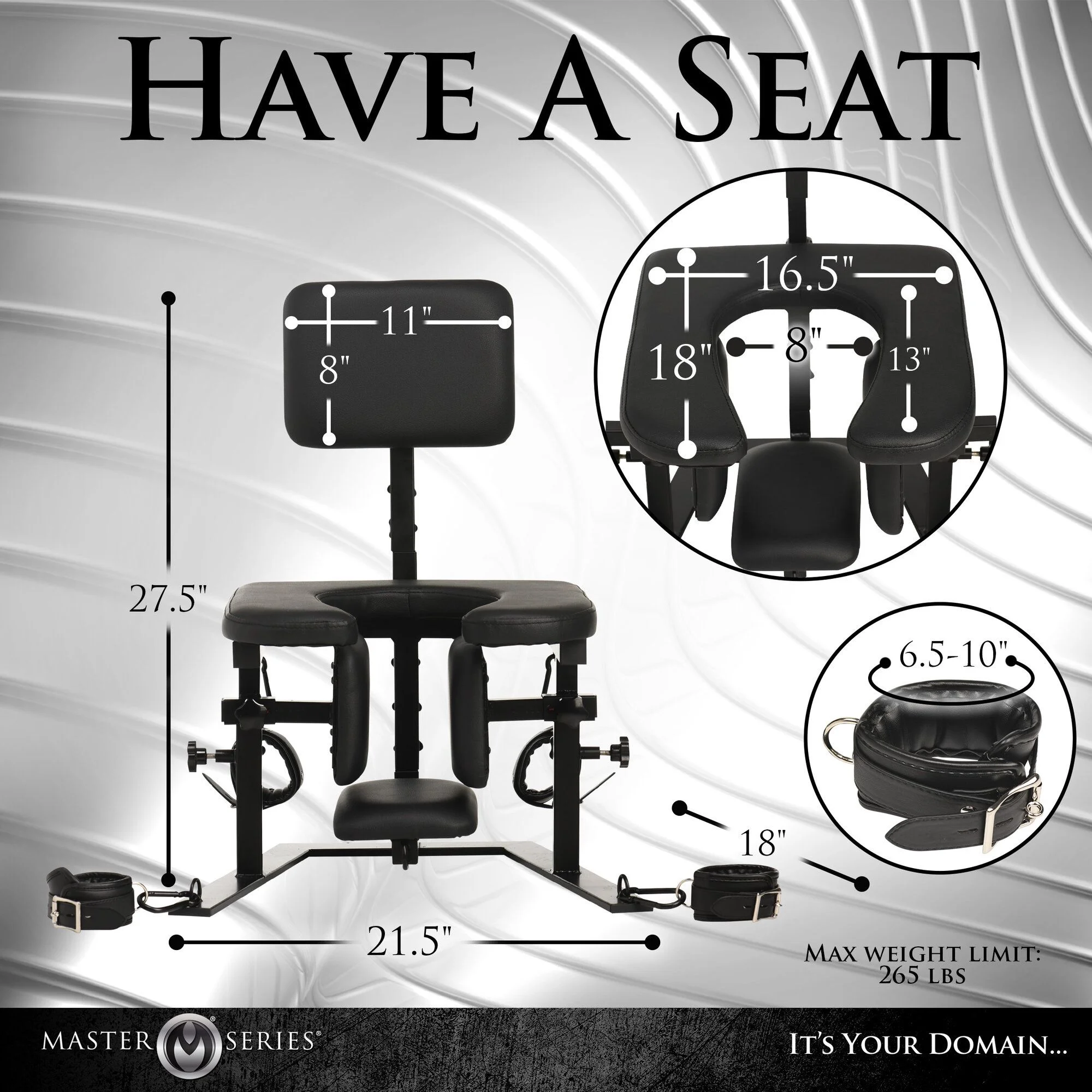 XR Brands - Pleasure Throne Orale Seks Stoel - Zwart