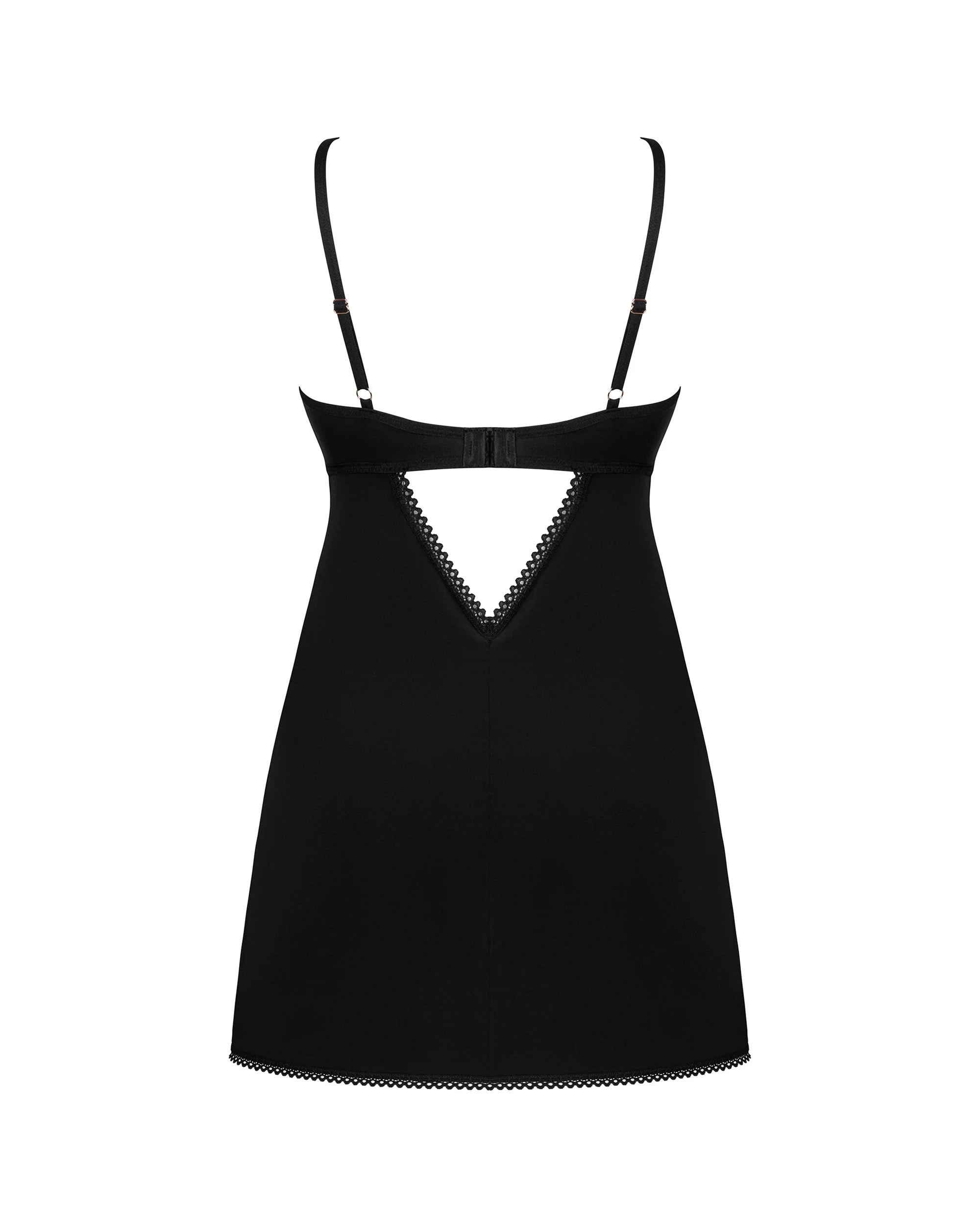 Obsessive - Rosenty Babydoll & String - Zwart/Paars
