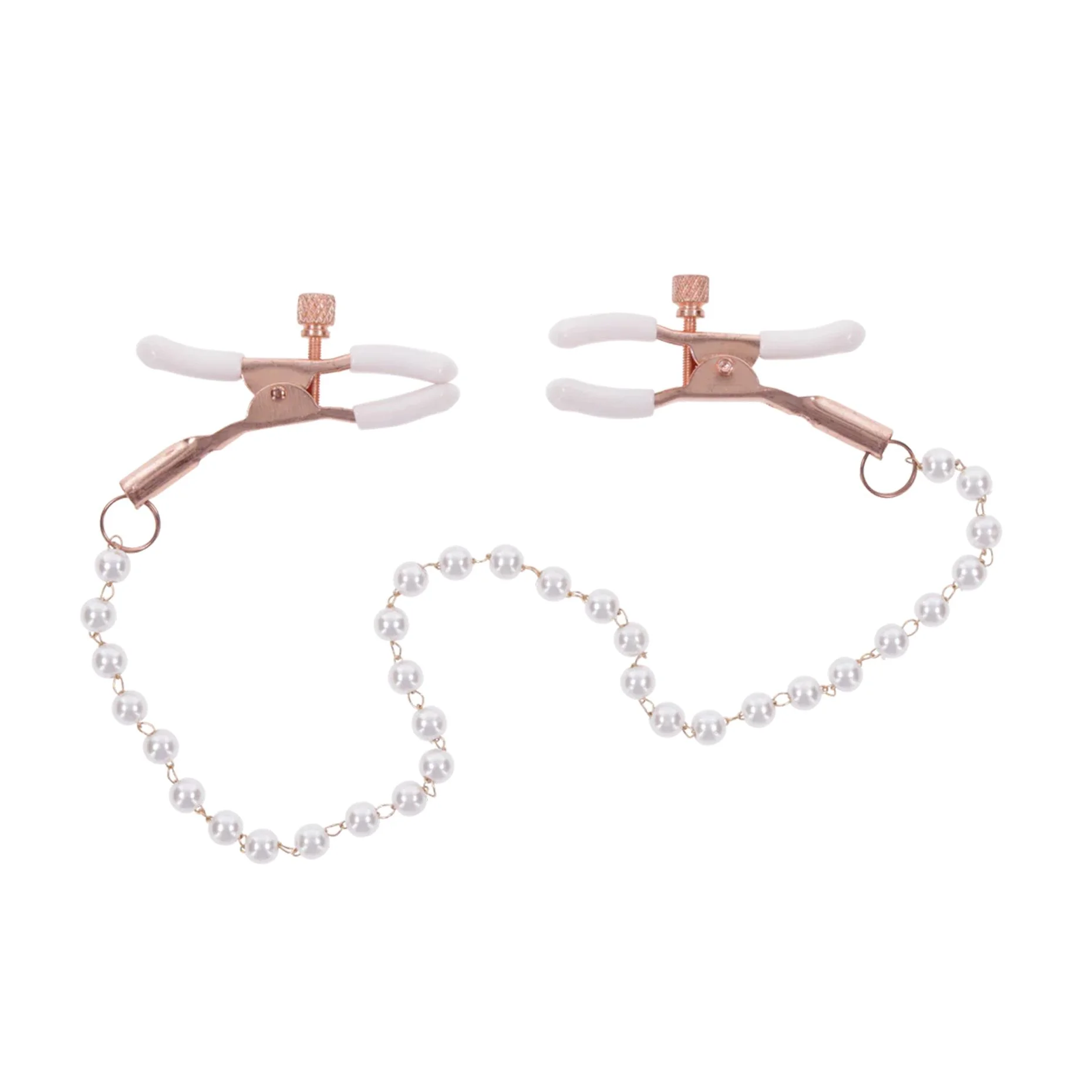 Sportsheets – Peaches ‘n CreaMe Pearl Nipple Clamps – Crème