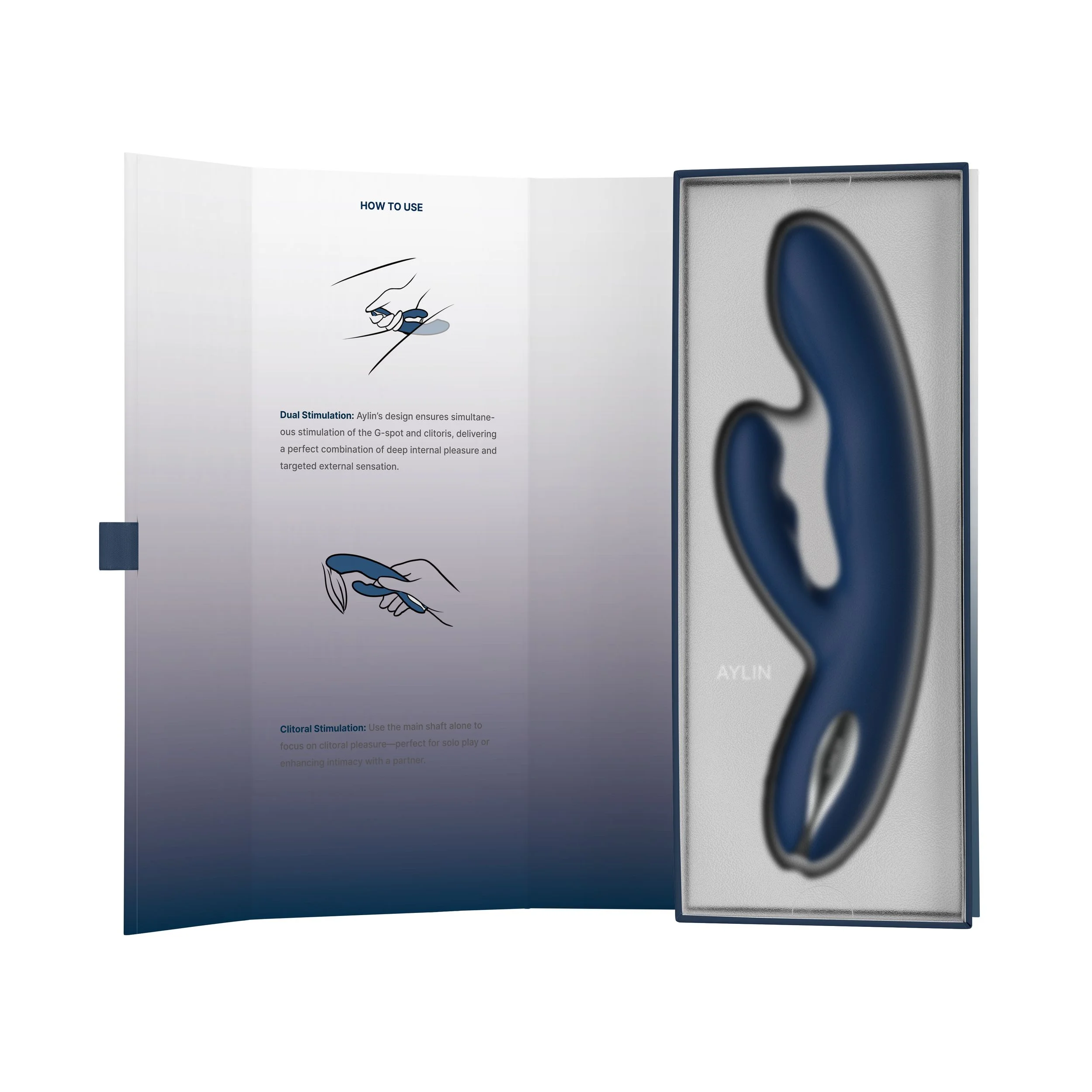 Svakom - Aylin Krachtige Pulserende Vibrator met Twee Koppen - Donkerblauw
