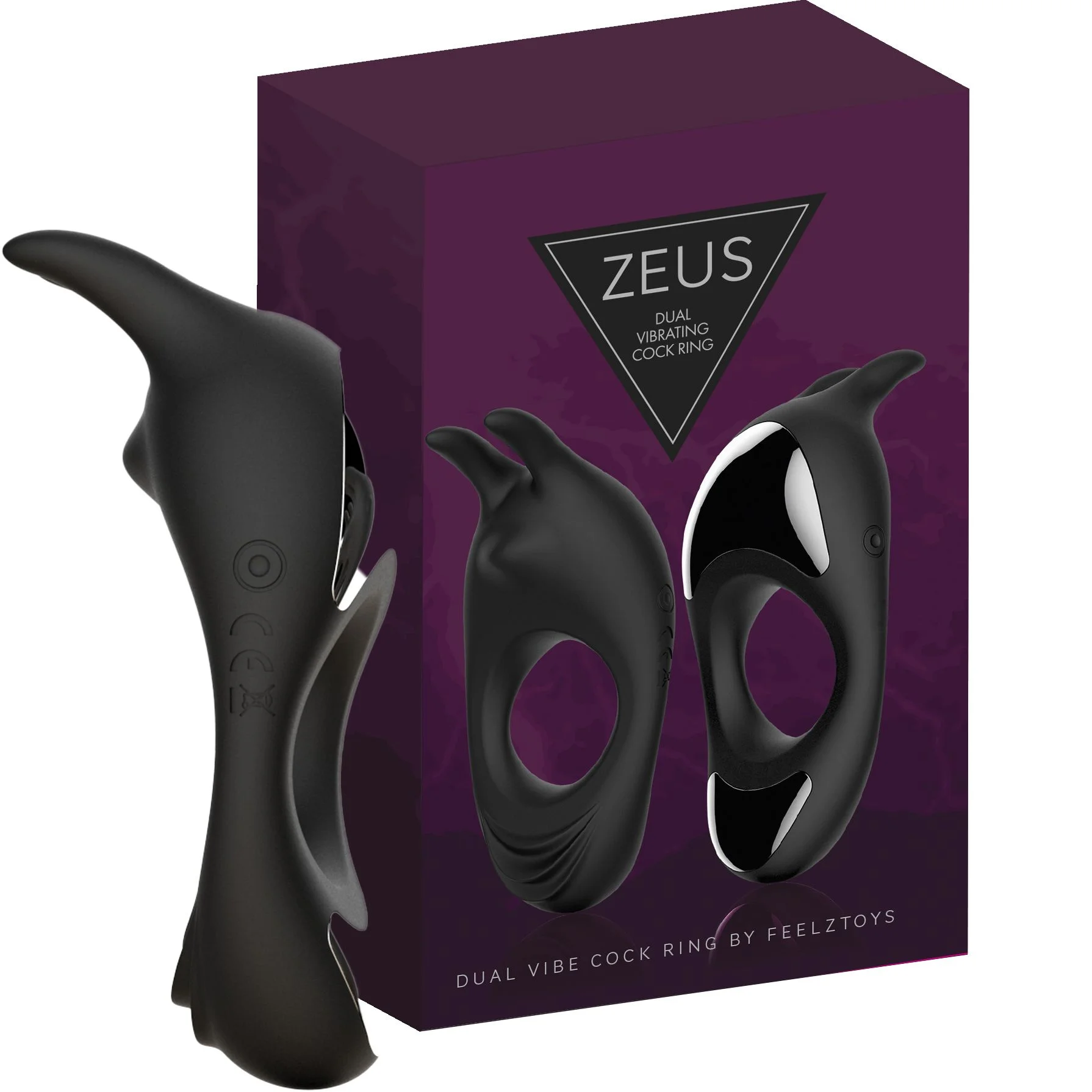 FeelzToys - Zeus Dual Vibe Penisring Zwart