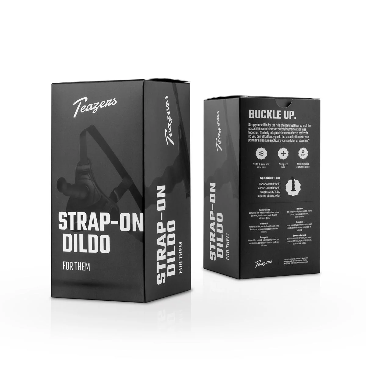 Teazers – Siliconen Strap-On Set – Zwart
