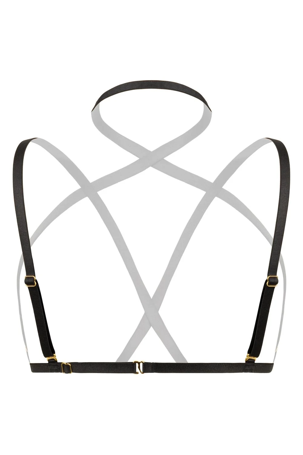 Christine - Strappy Harness Bralette Fia -  zwart