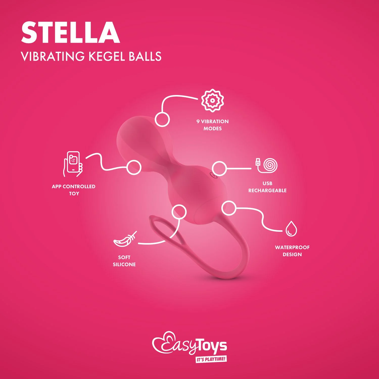 EasyConnect - Vibrerende Kegel Balletjes Stella app gestuurd