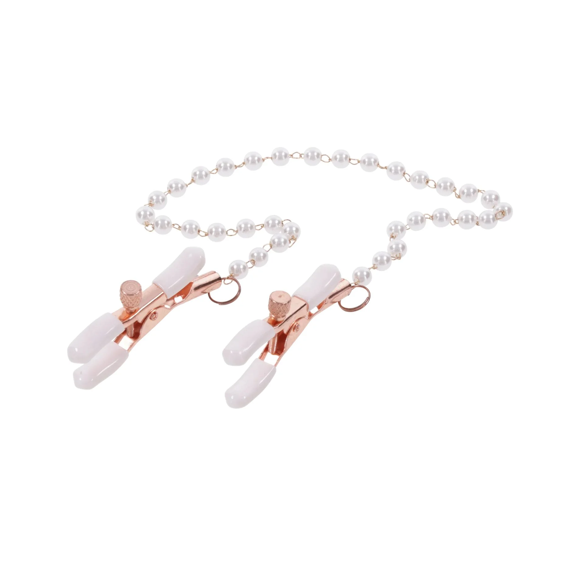 Sportsheets – Peaches ‘n CreaMe Pearl Nipple Clamps – Crème
