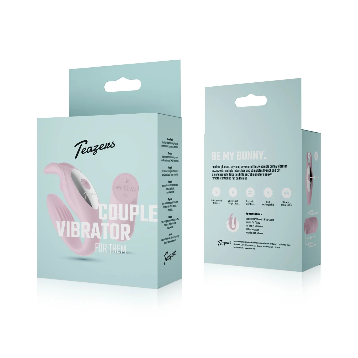 Teazers – Bunny Couple Vibrator met afstandsbediening – Roze