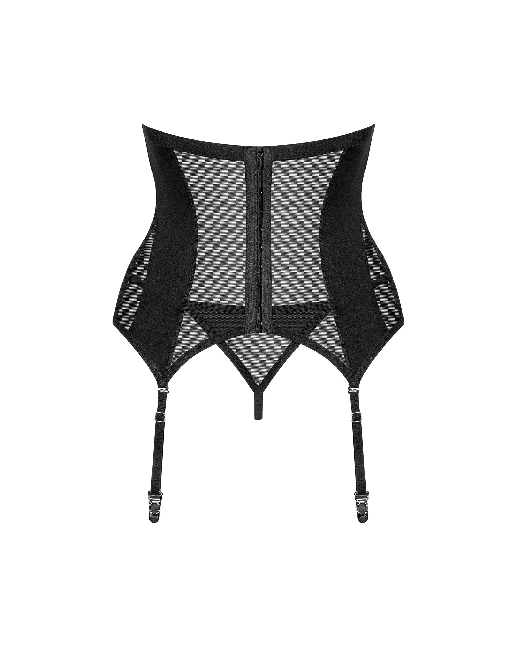 Obsessive - Chic Amoria Open Korset en String - Zwart