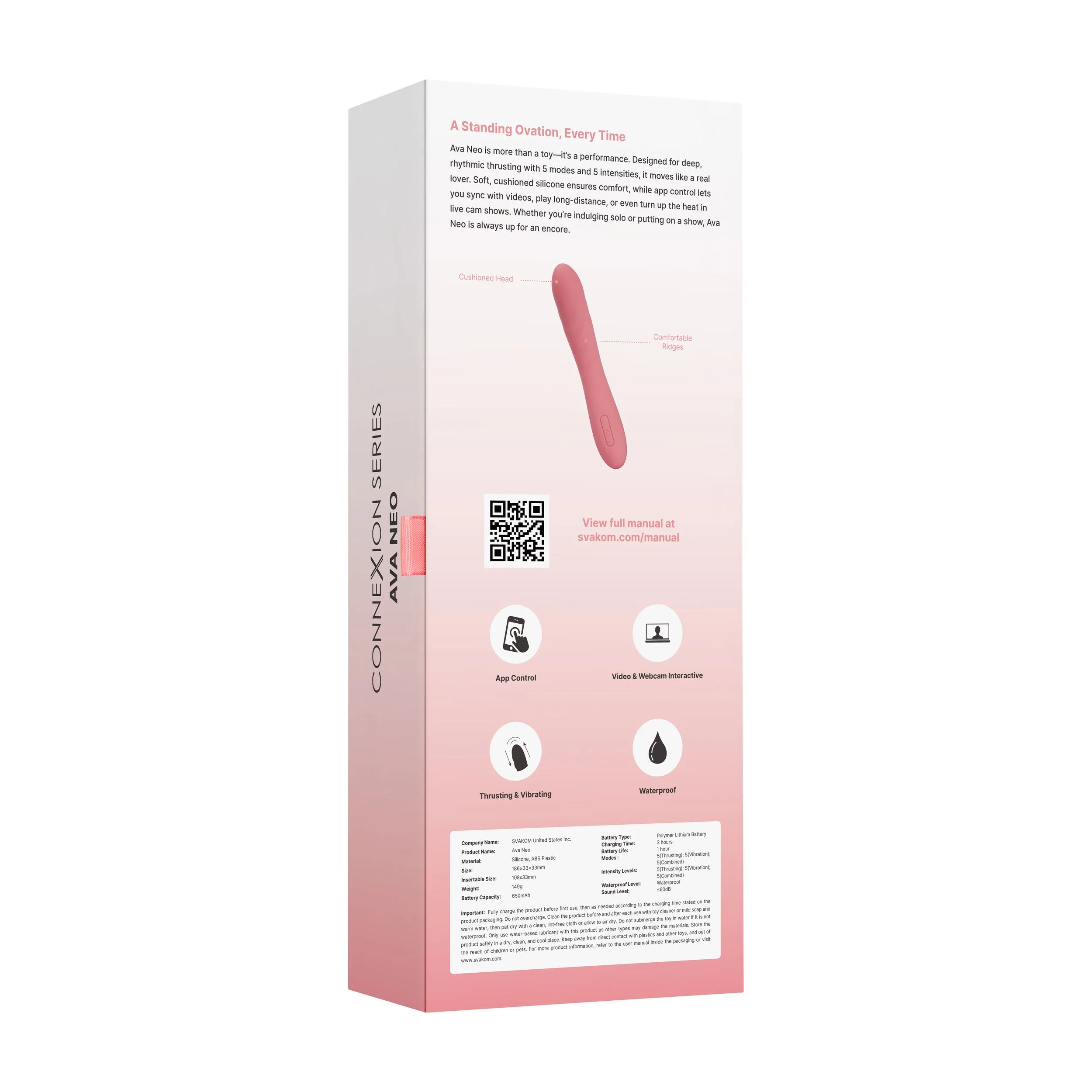 SVAKOM - Ava Neo Interactieve Stotende Vibrator - Perzik