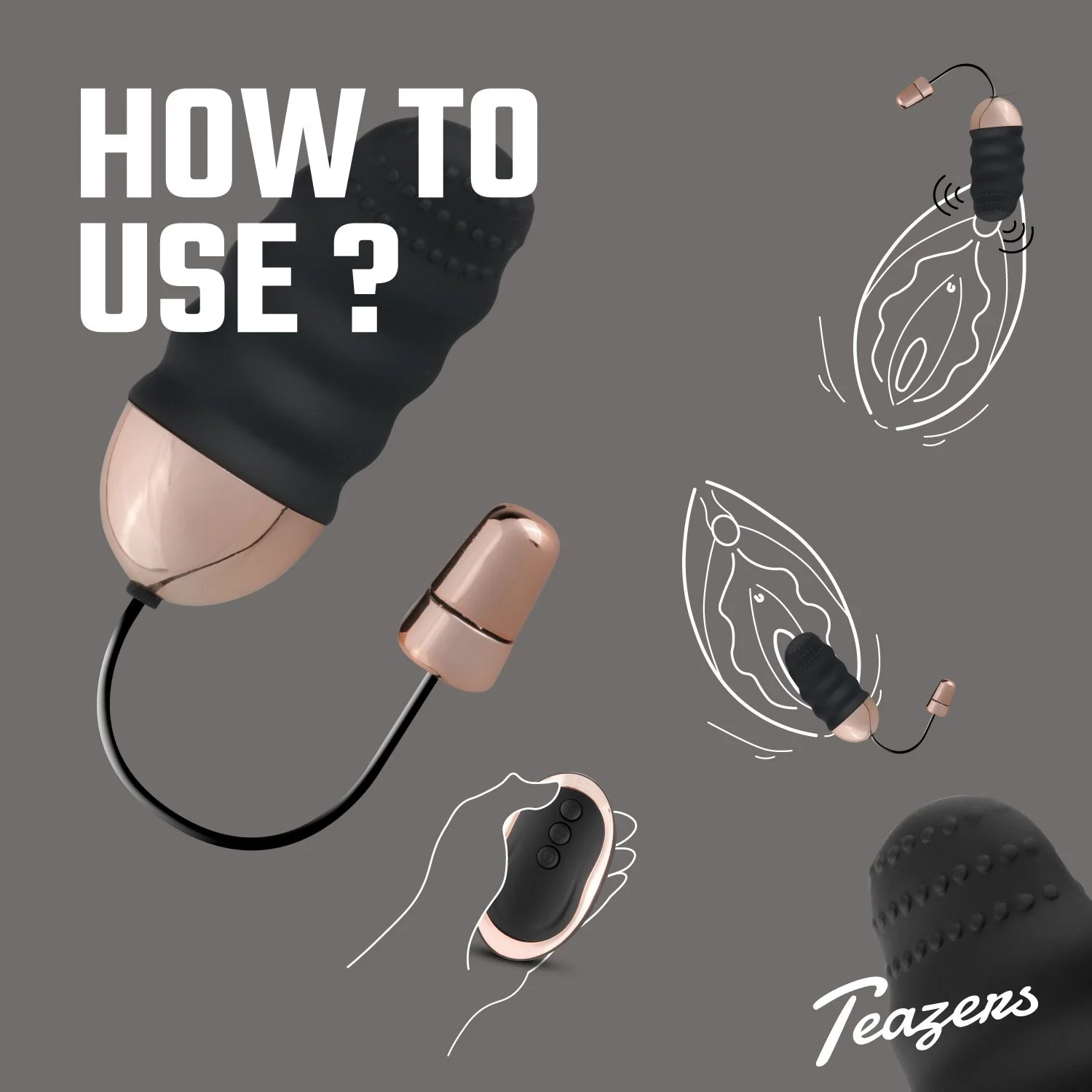 Teazers Geribbeld Vibratie-Eitje Met Afstandsbediening