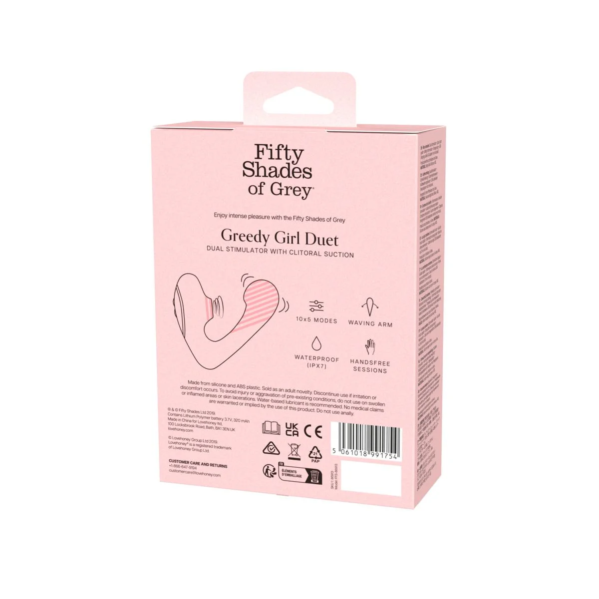 Fifty Shades of Grey - Greedy Girl Duet Luchtdruk Vibrator - Zwart