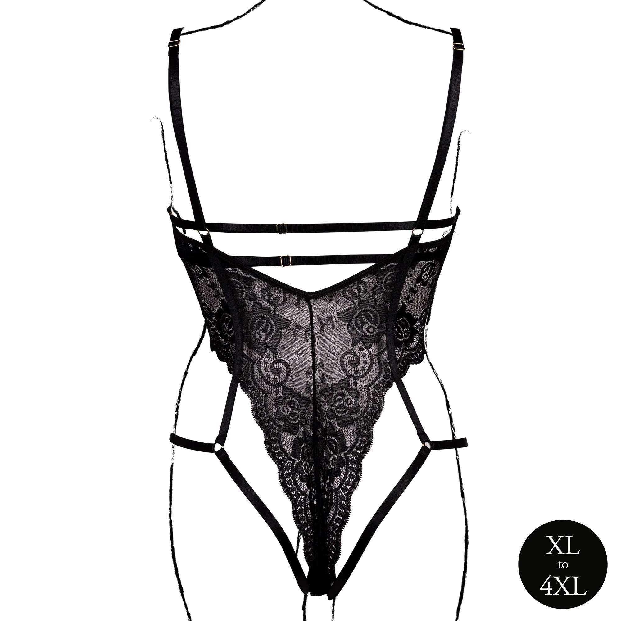 Le Désir – Open Cup Bodysuit met Beugel - Zwart