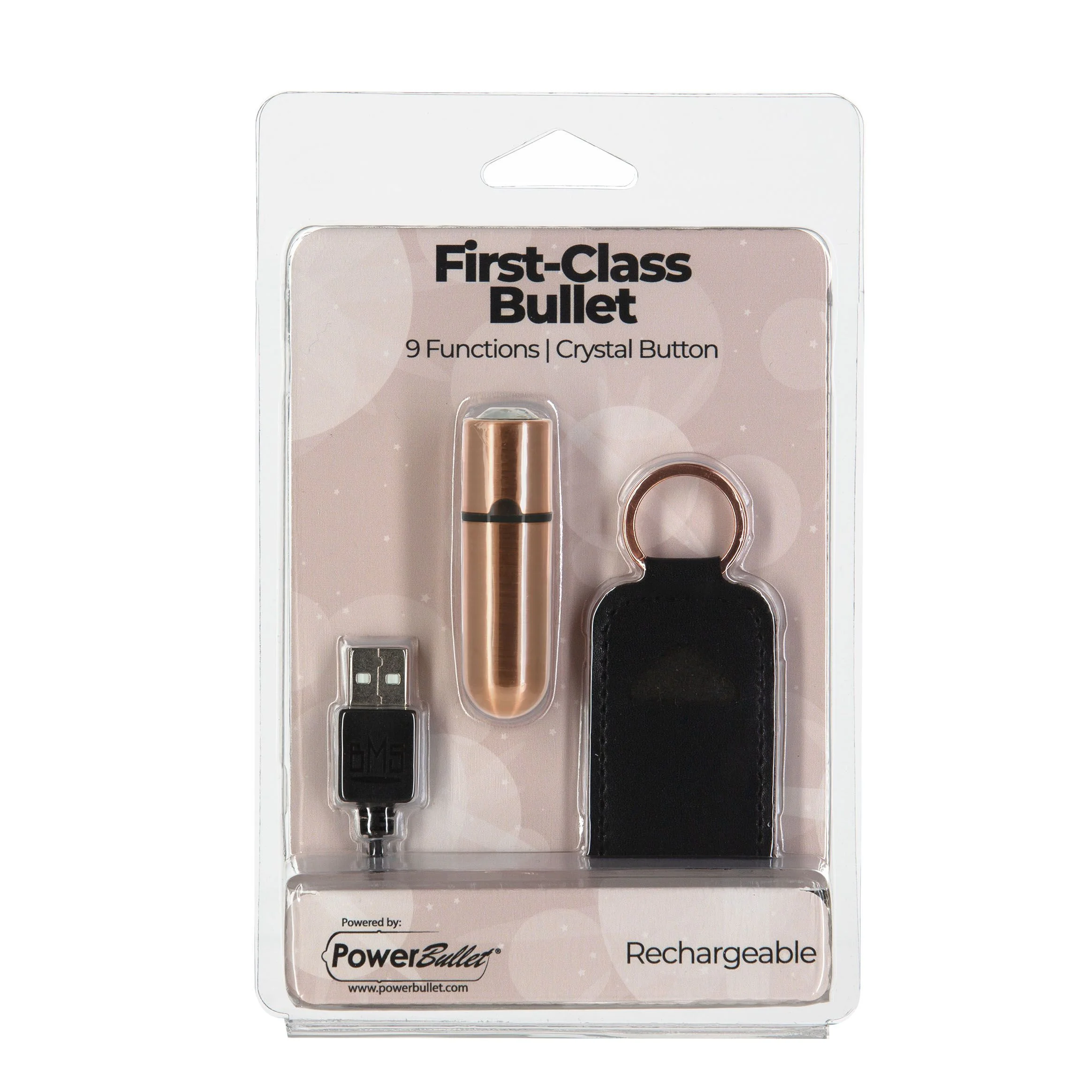 PowerBullet - First Class Mini Bulllet met Kristal 9 Standen Rose Goud