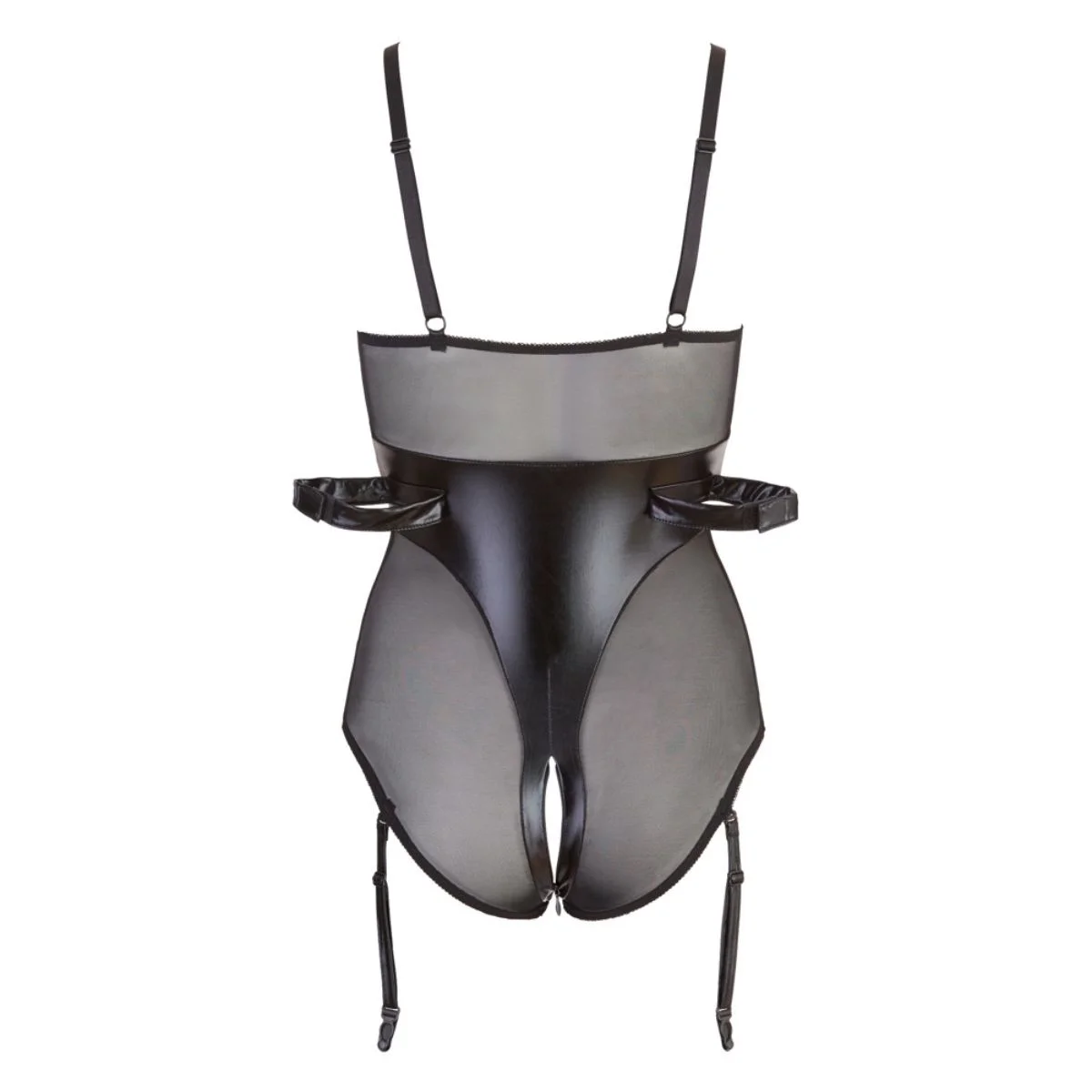 Cottelli Collection - Bondage Body Met Open Cups En Jarretels