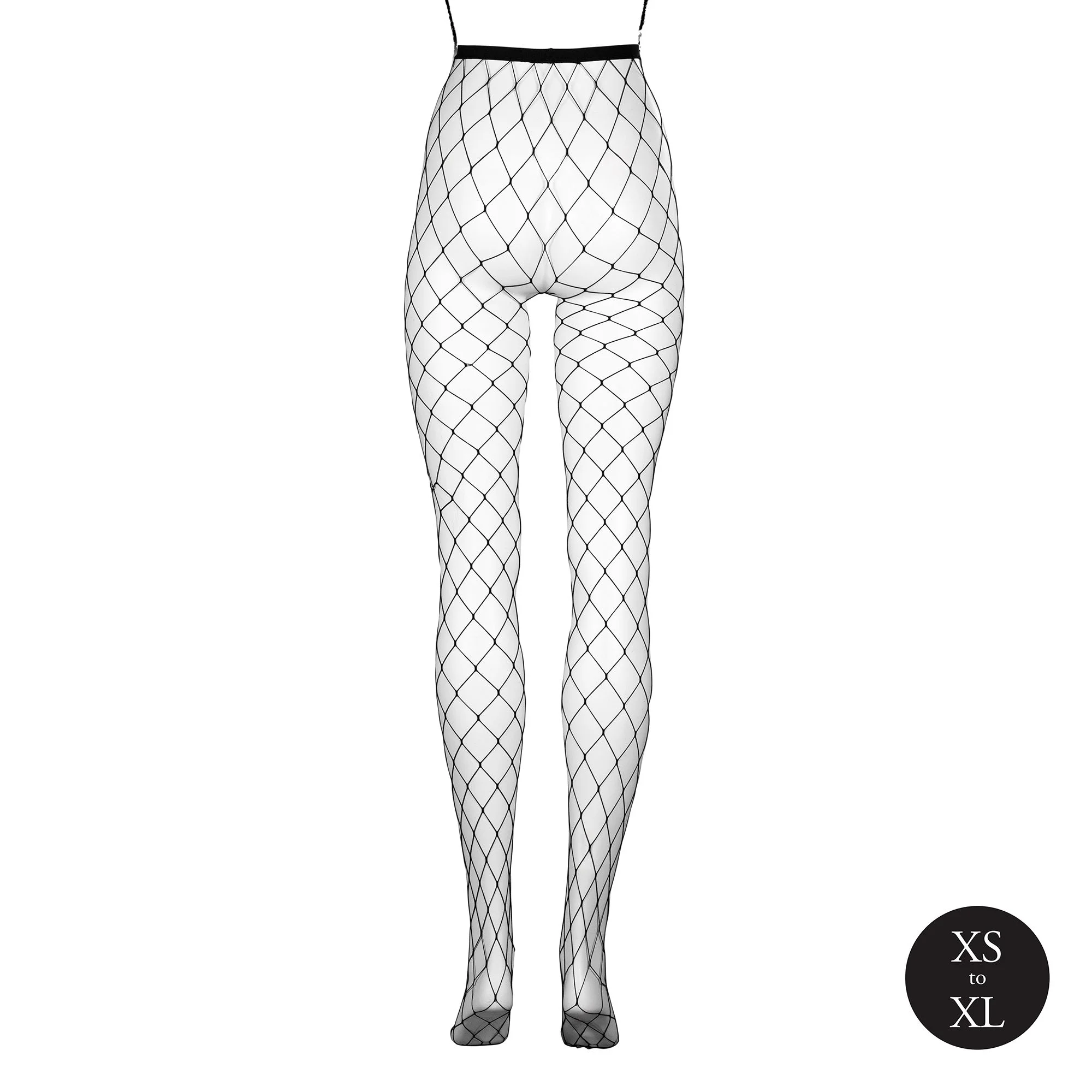 Le Desir - Panty met Grove Visnetstructuur - Zwart