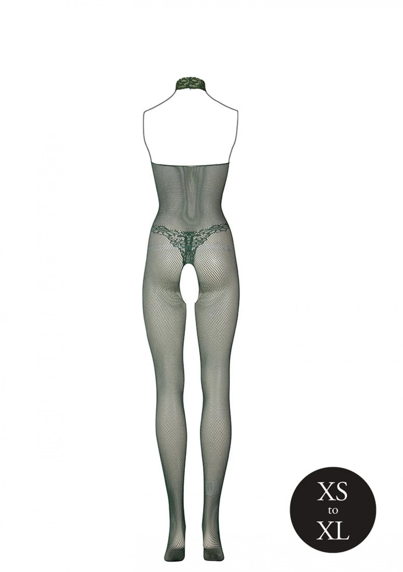 Kanten Visnet Catsuit - Groen