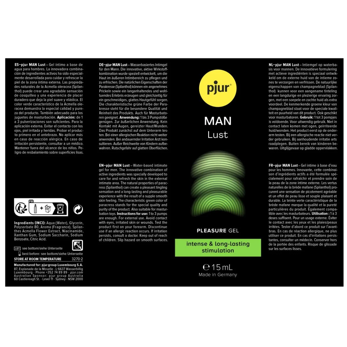 Pjur - MAN Lust Pleasure Gel - 15ml