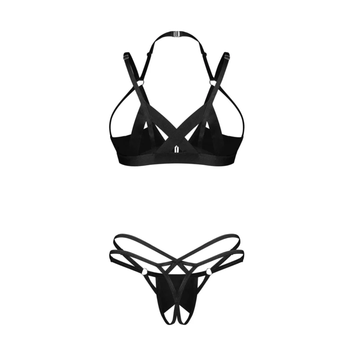 Obsessive – Keira Lise 2-Delige Open Set – Zwart