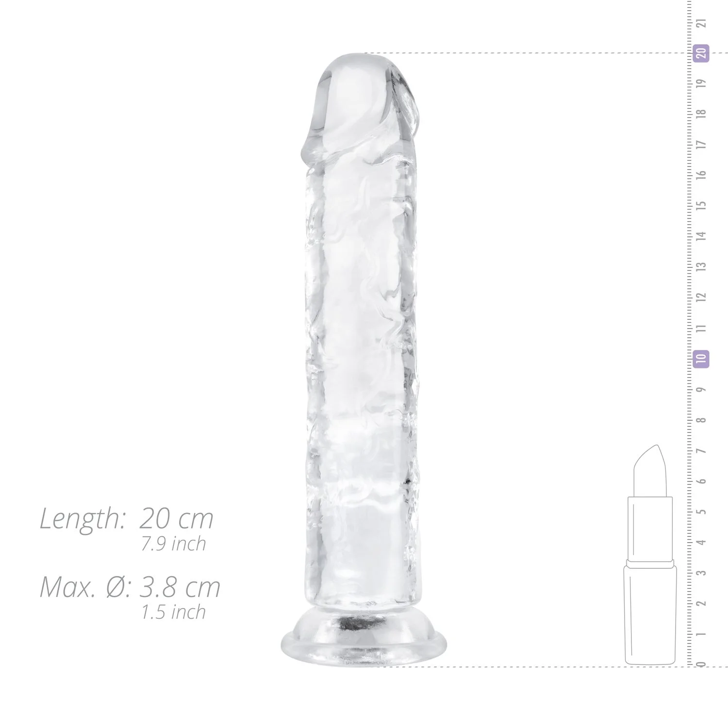 Jelly Dildo zonder ballen - 18 cm