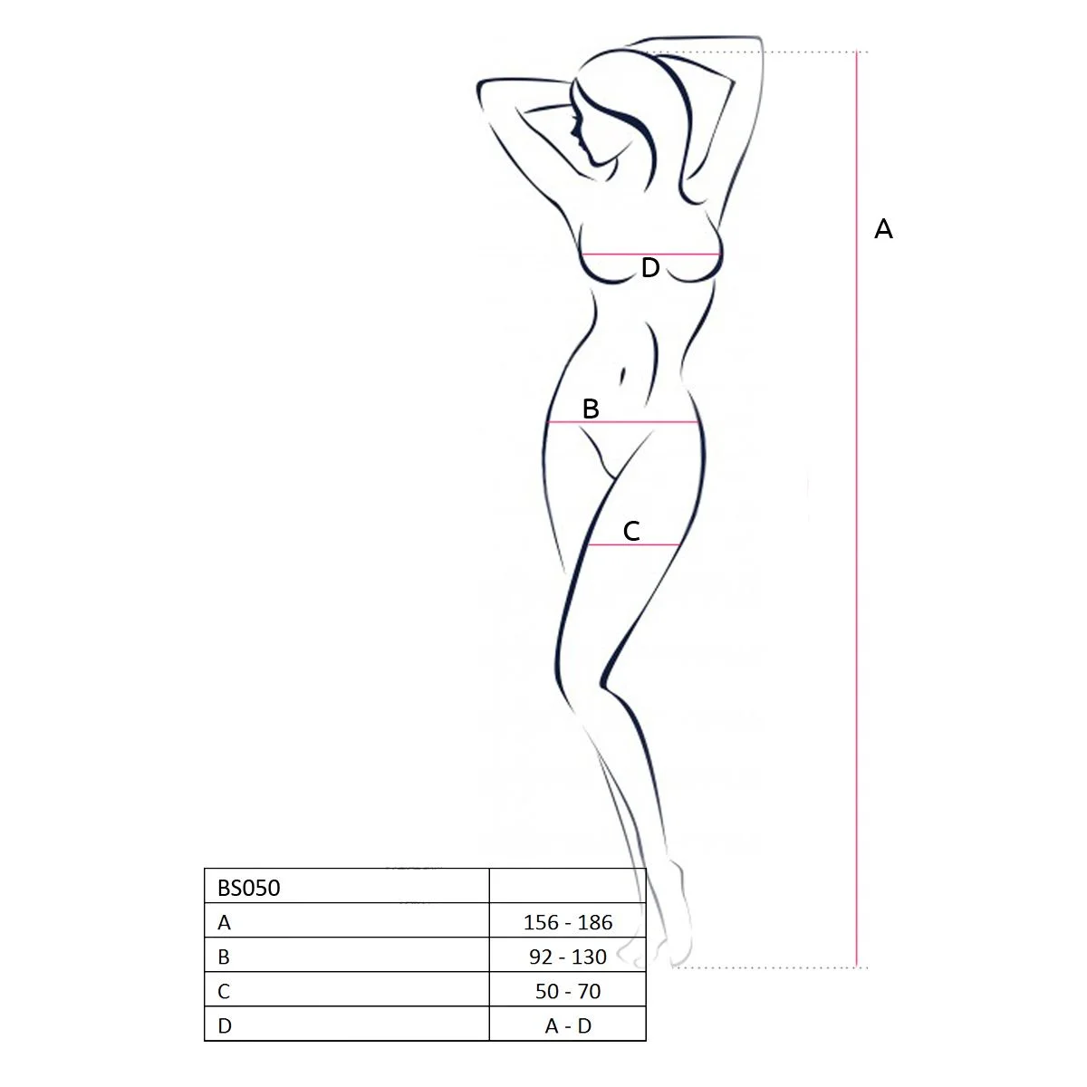 Passion - BS050 Bodystocking - Wit