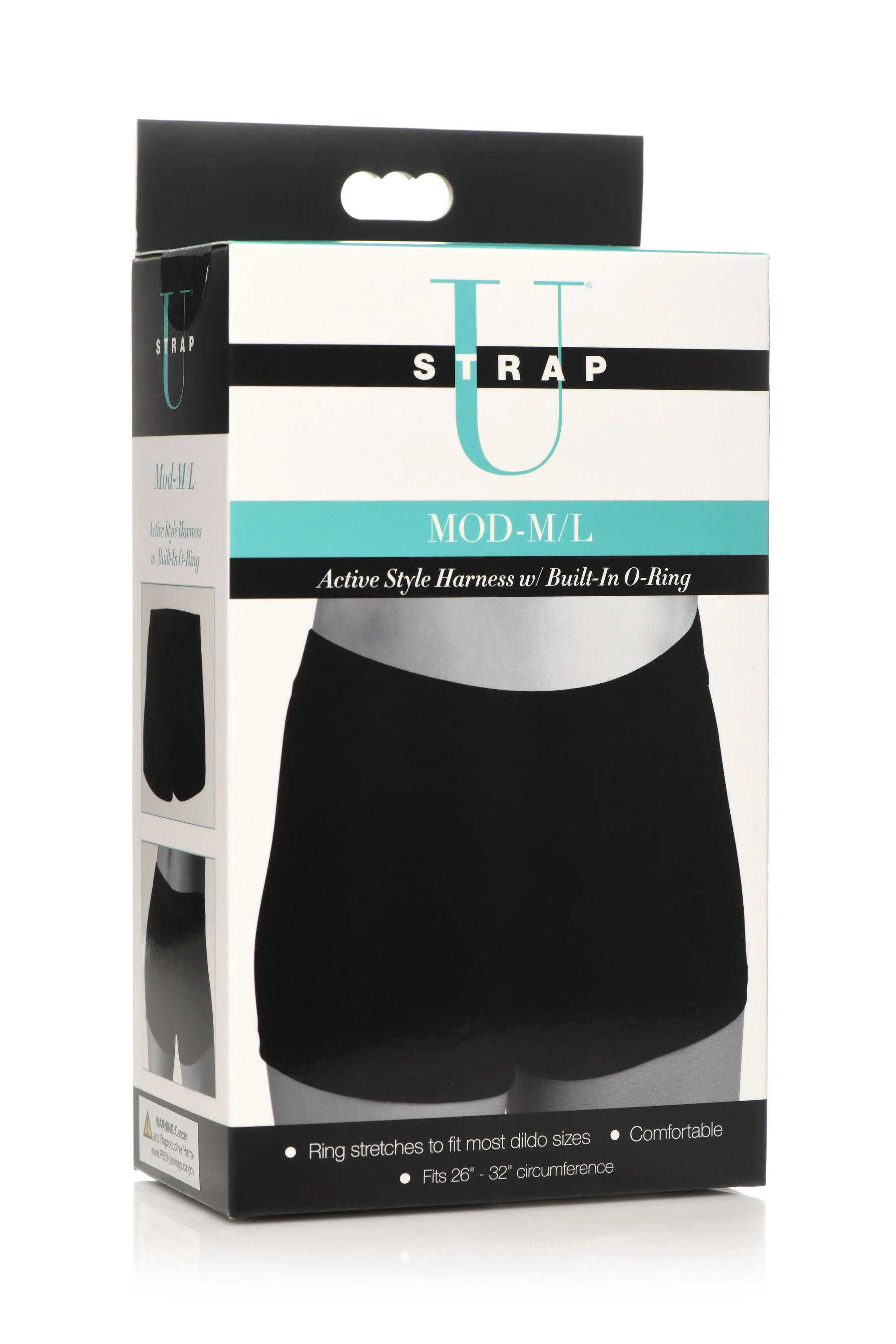Strap U - Harnas met ingebouwde O-ring - Zwart