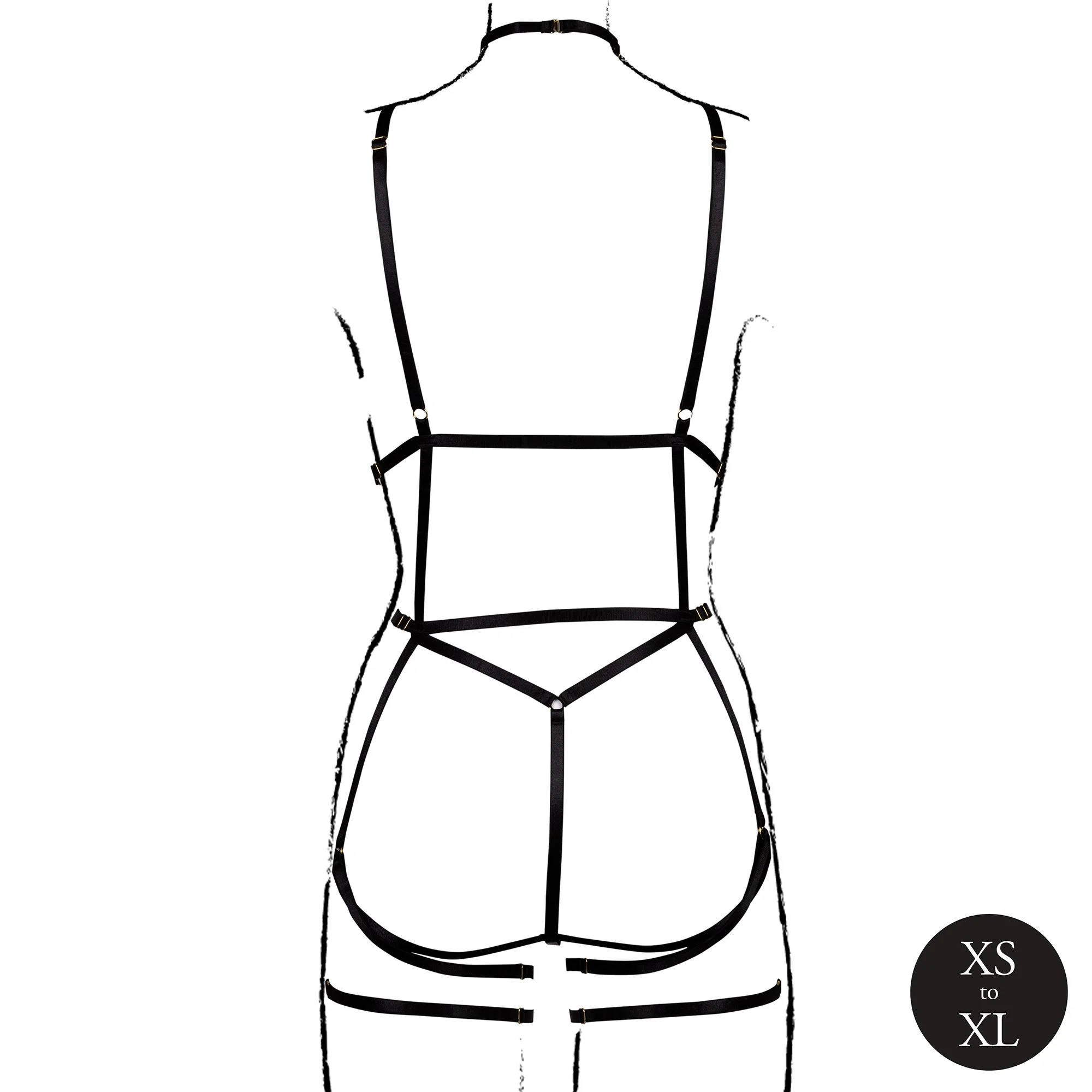 Le Desir - Strappy Open Cup Bodyharnas One Size - Zwart