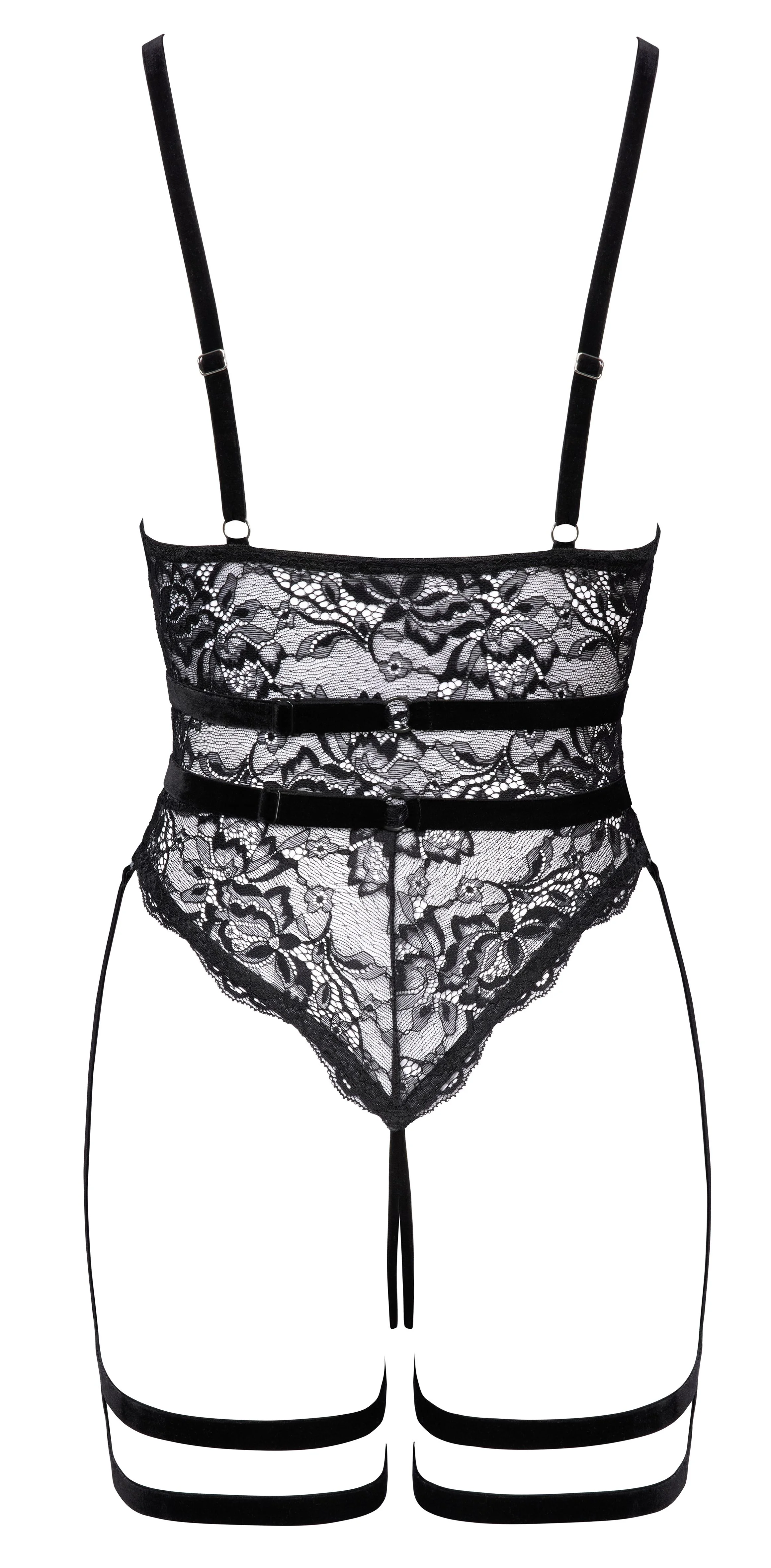 Cottelli LINGERIE – Crotchless String Body – Zwart