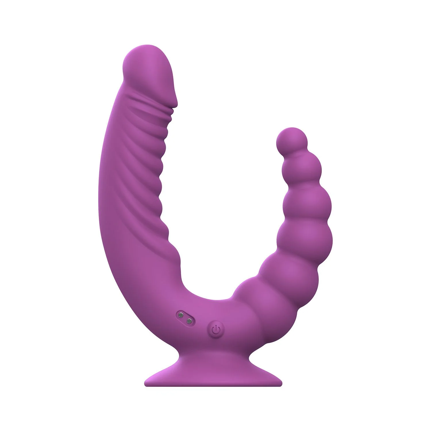 Teazers - Double Vibrator met Zuignap en Afstandsbediening - Paars