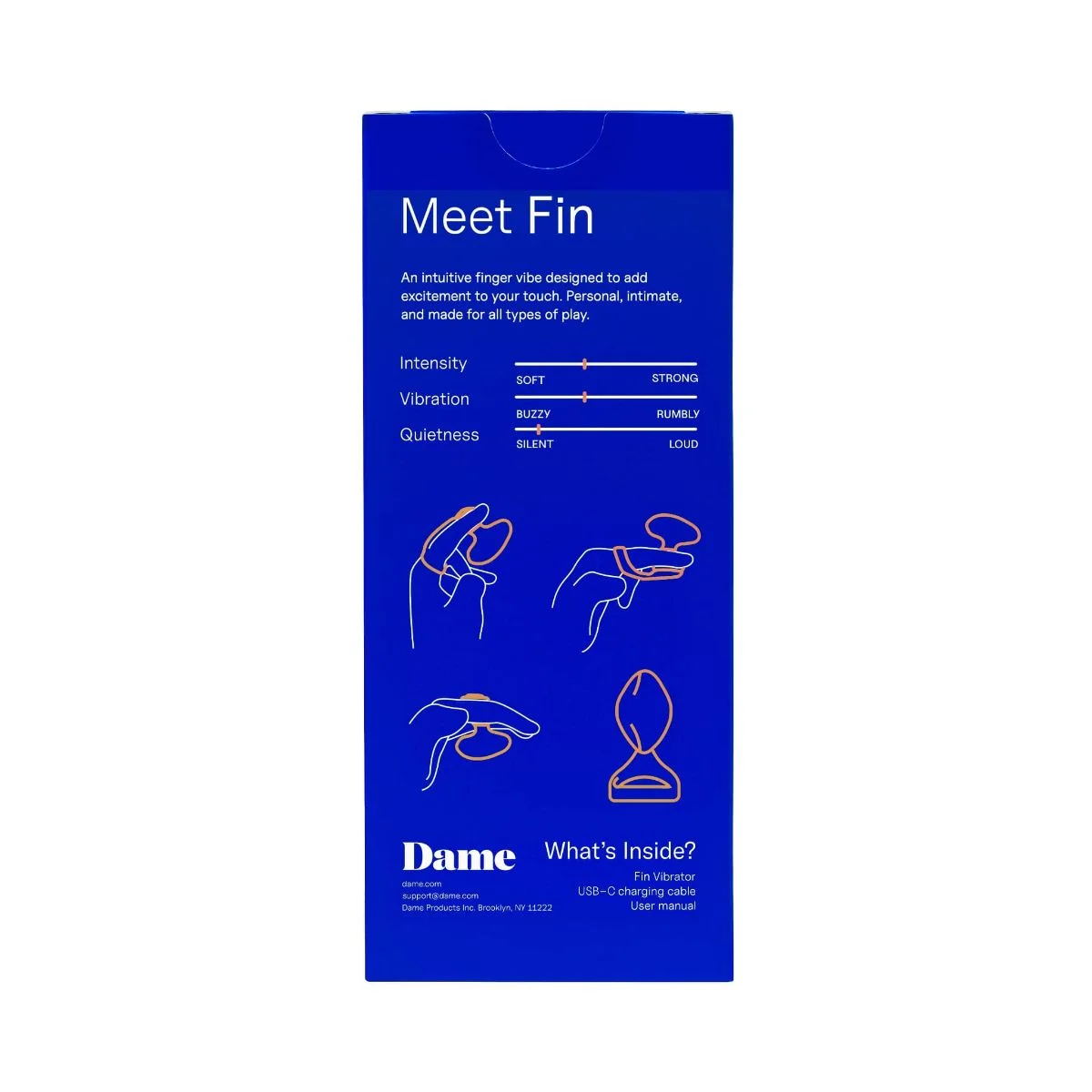 Dame - Fin 2.0 Vinger Vibrator - Citrus