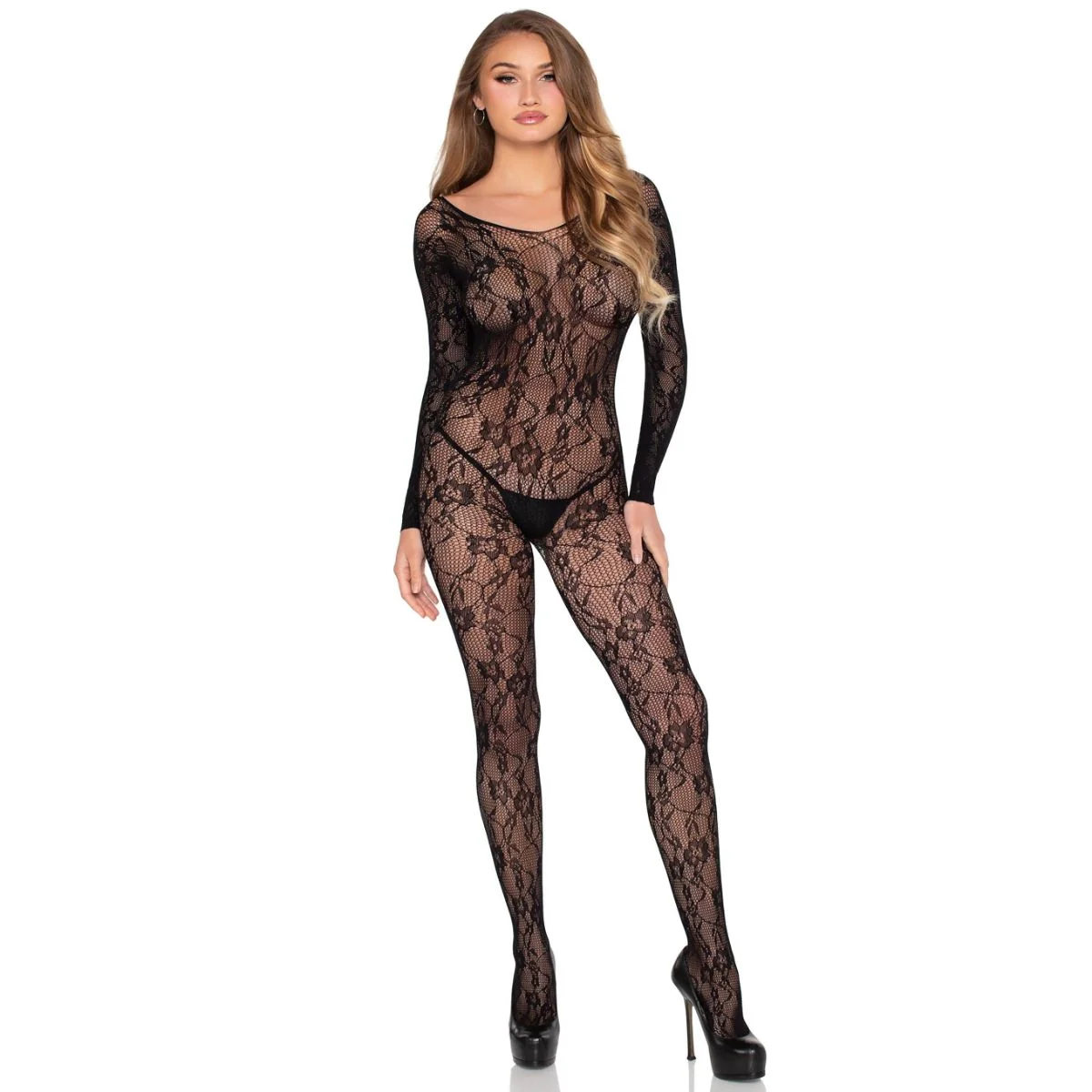Leg Avenue - Lace Bodystocking - Zwart