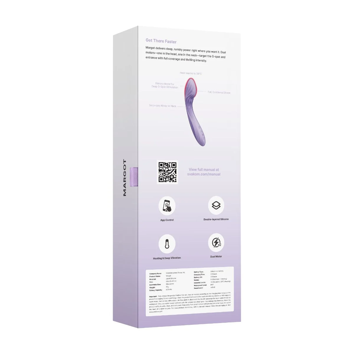 Svakom – Margot App Controlled Dual Motor G-Spot Vibrator – Paars