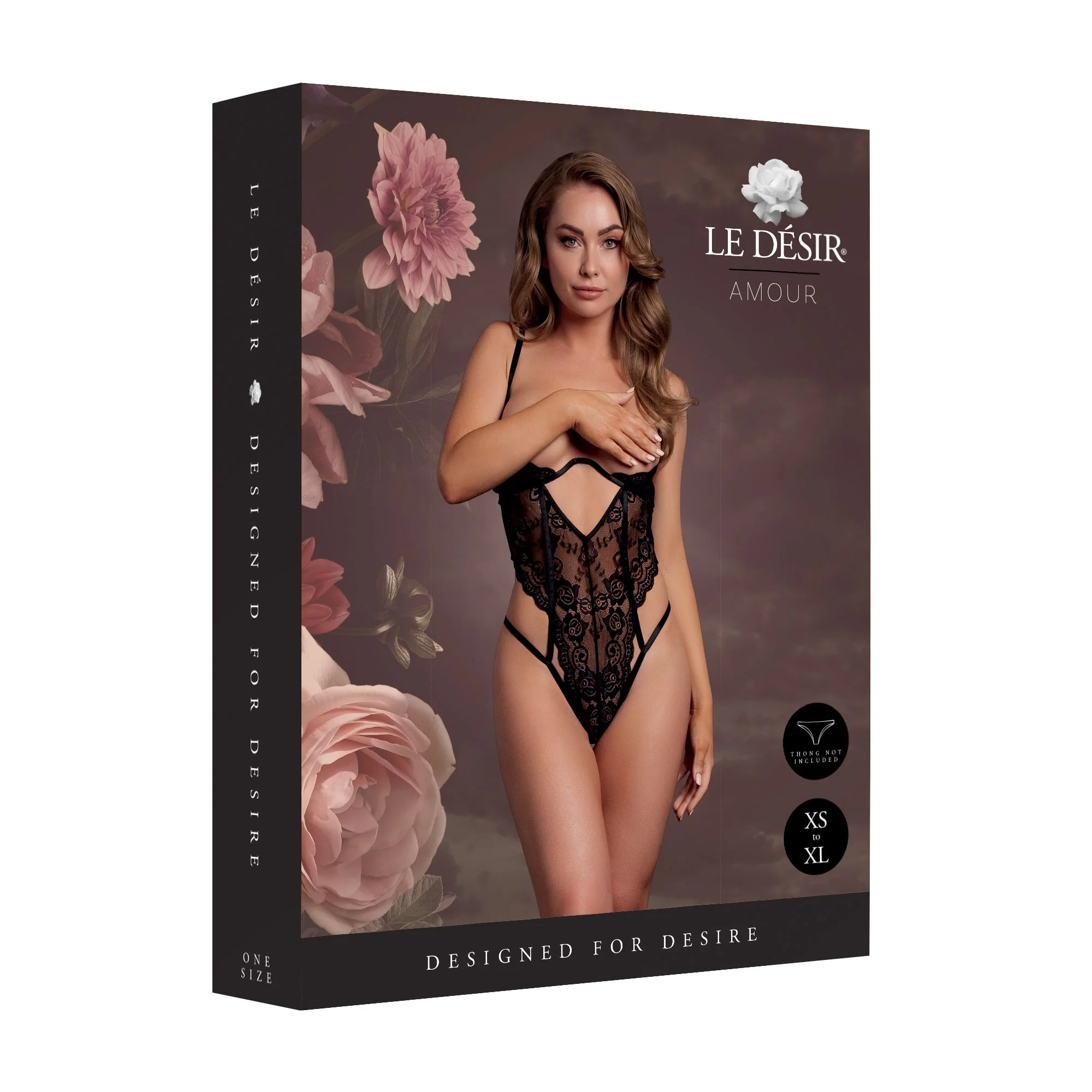 Le Désir – Open Cup Bodysuit met Beugel - Zwart