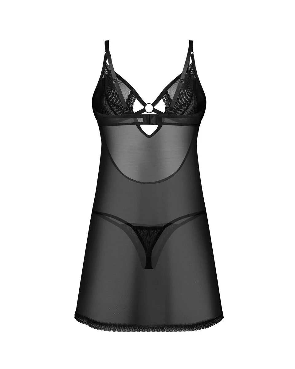 Obsessive – Babydoll & String – Zwart