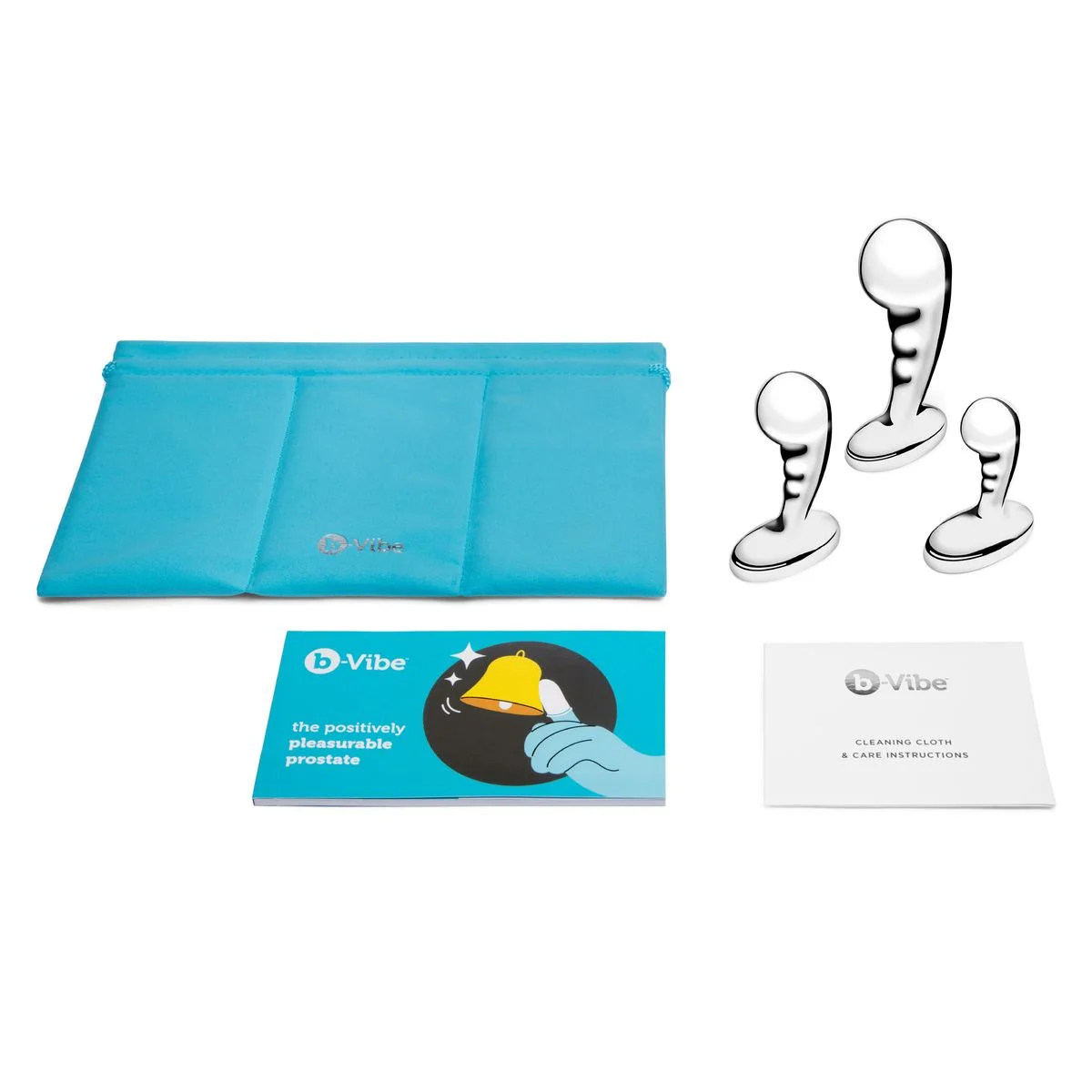 B-Vibe – Stainless Steel P-Spot Training Set – 3 Plugs