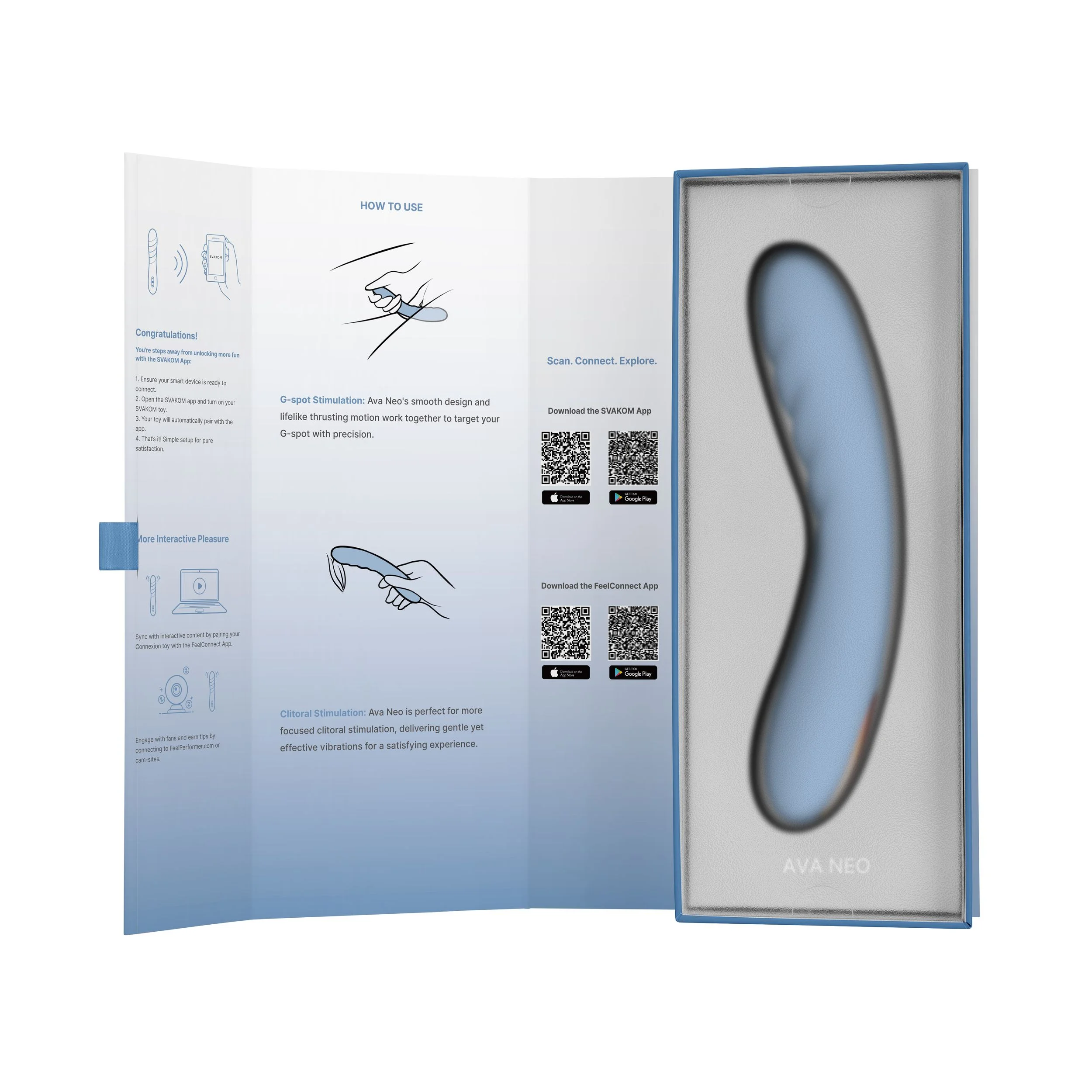 SVAKOM - Ava Neo Interactieve Stotende Vibrator - blauw