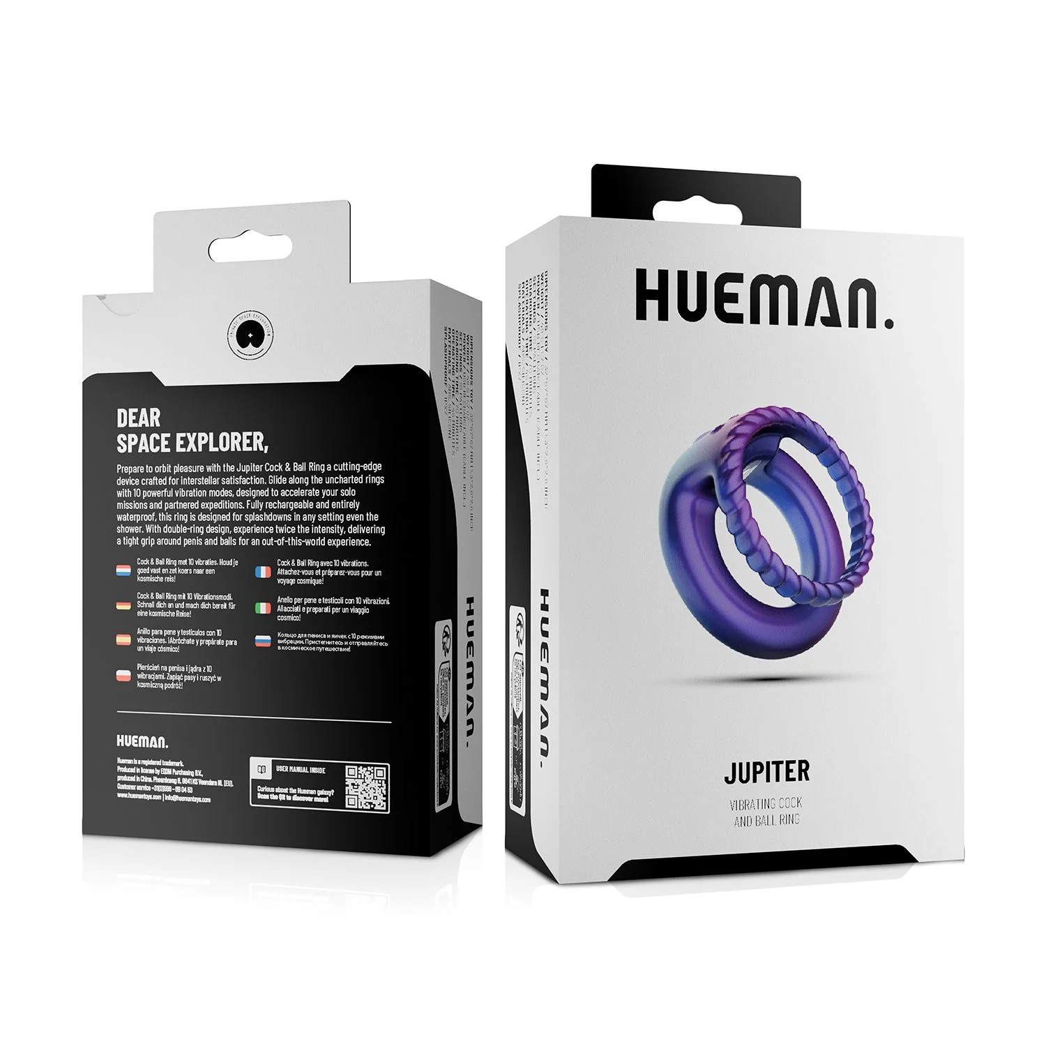 Hueman - Jupiter Vibrerende Cock- en Ballenring - Paars