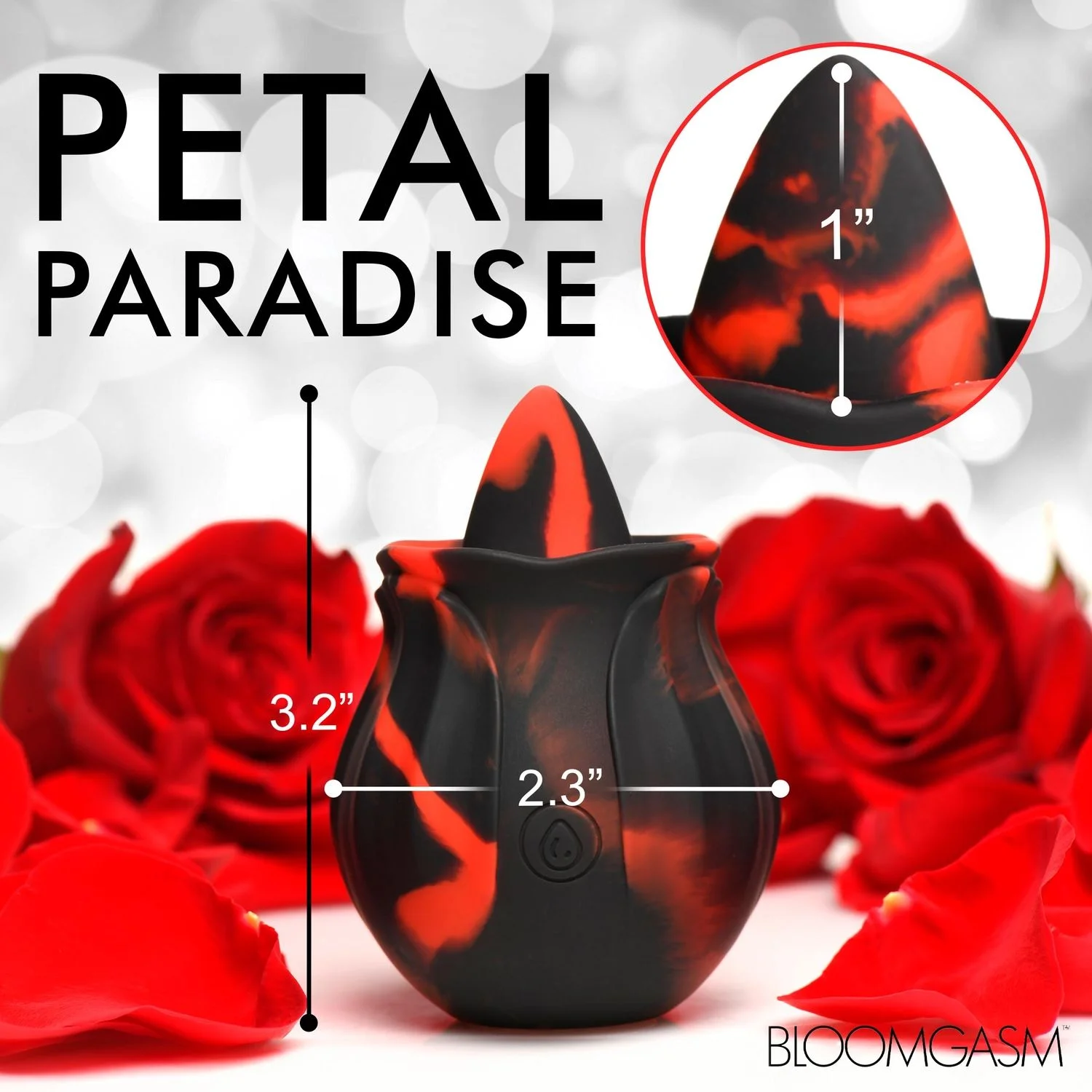 BLOOMGASM - Black Kiss Rimmende Roos Vibrator - Rood/Zwart