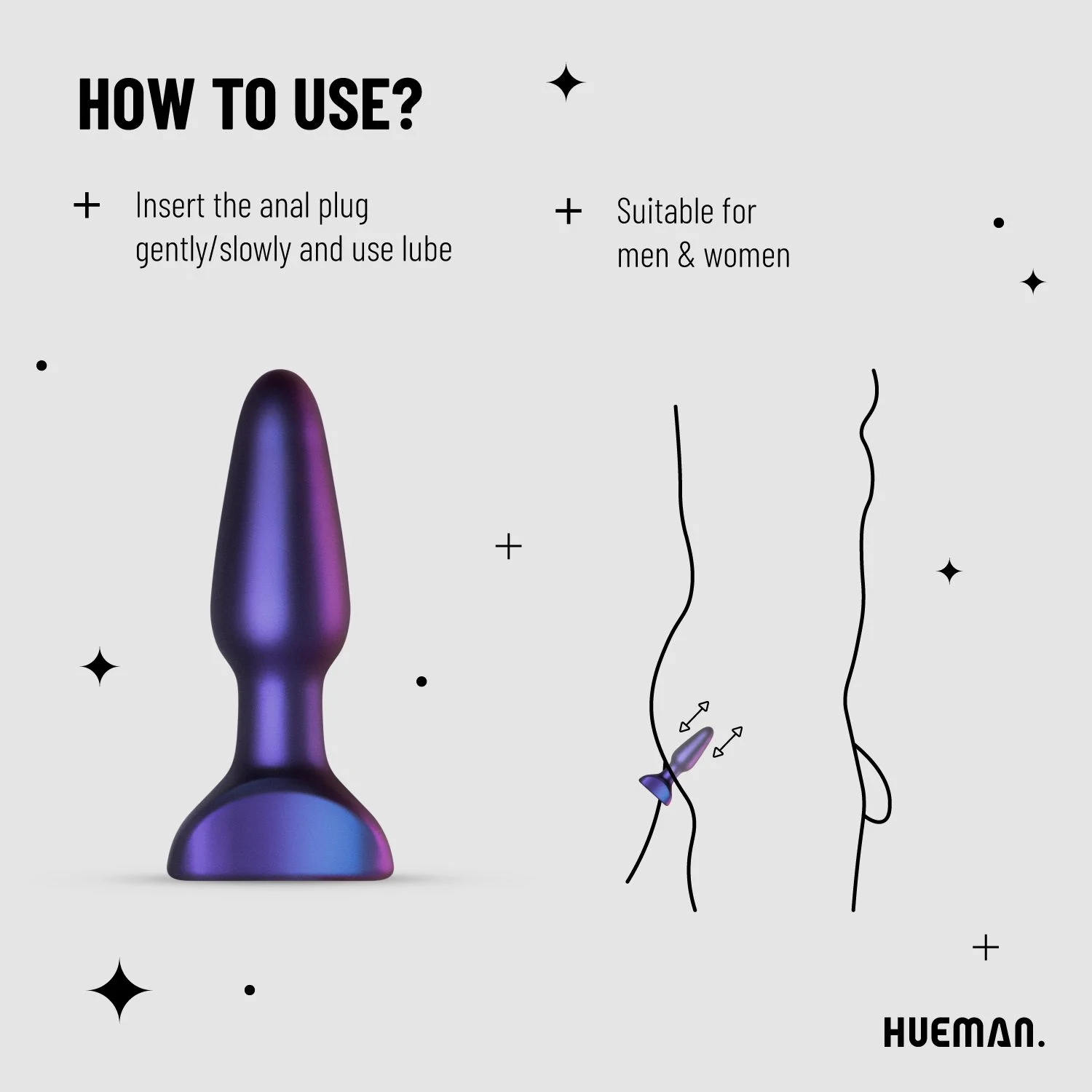 Hueman - Space Force Vibrerende en Stotende Buttplug