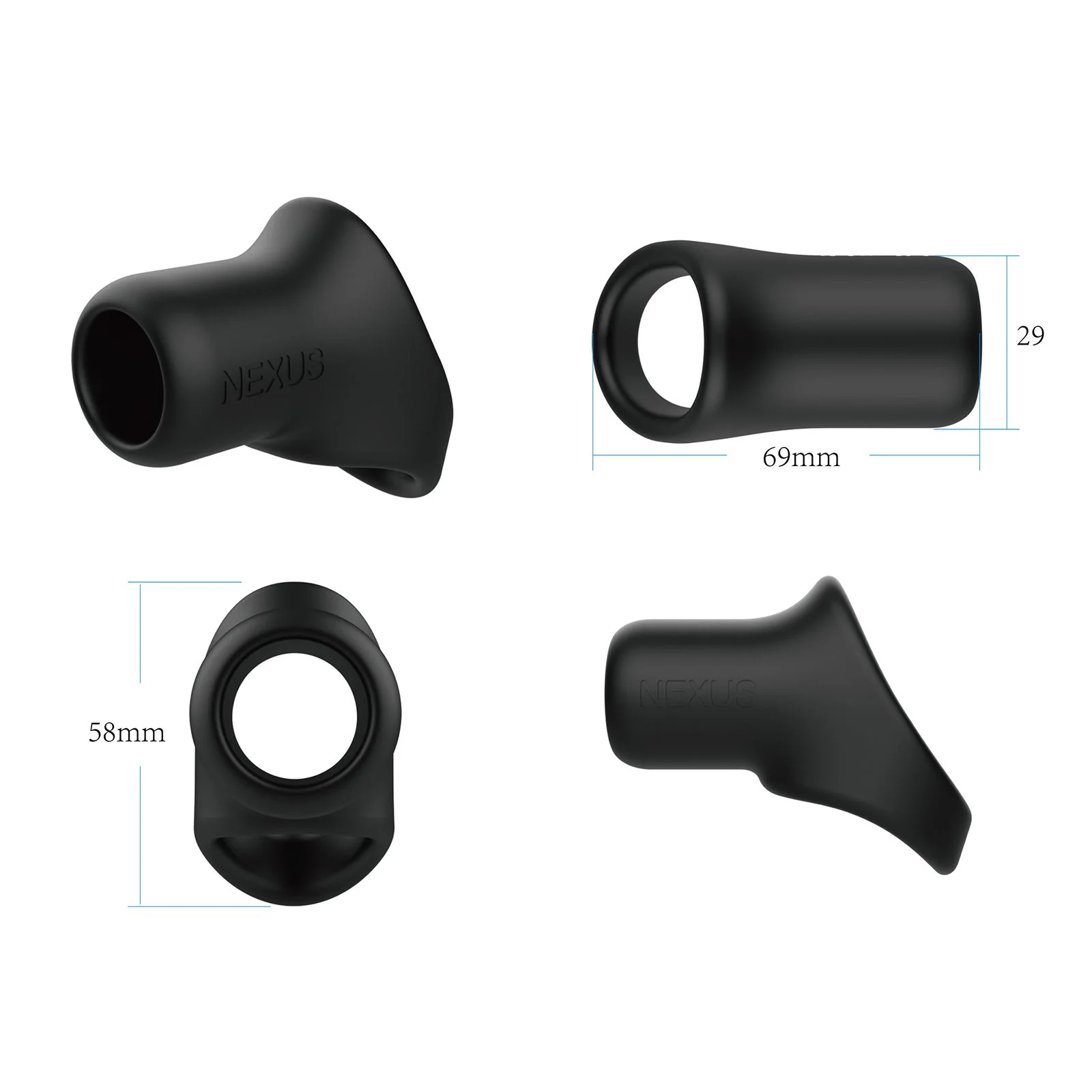 Nexus - RISE Siliconen Cock en Balls houder - Zwart