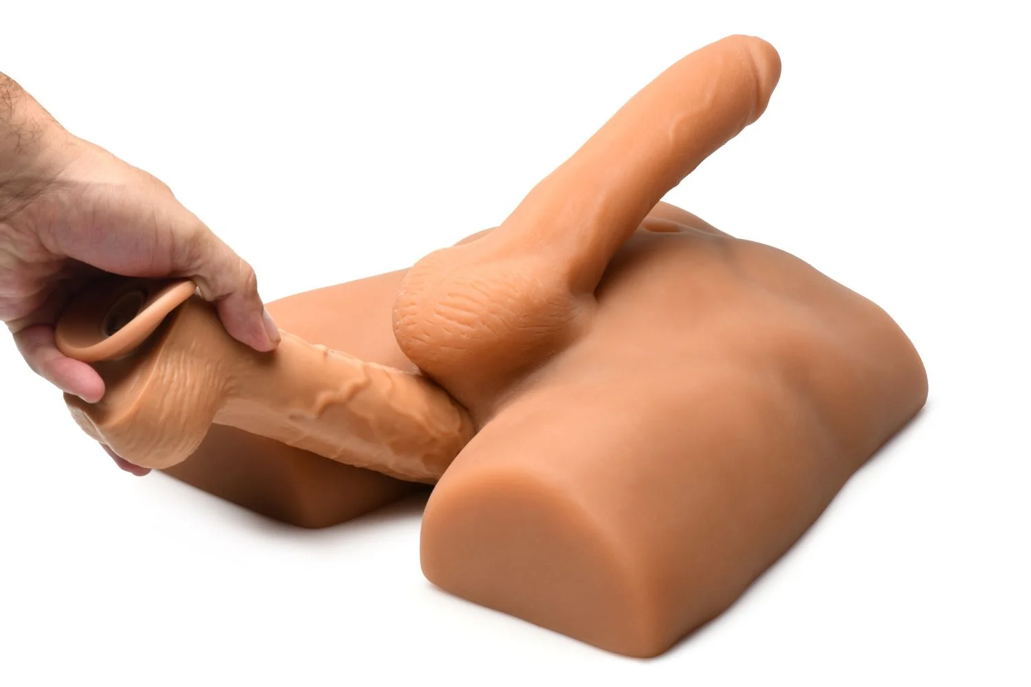 JOCK - Ass Masturbator met Positioneerbare Dildo - Mediumkleurig
