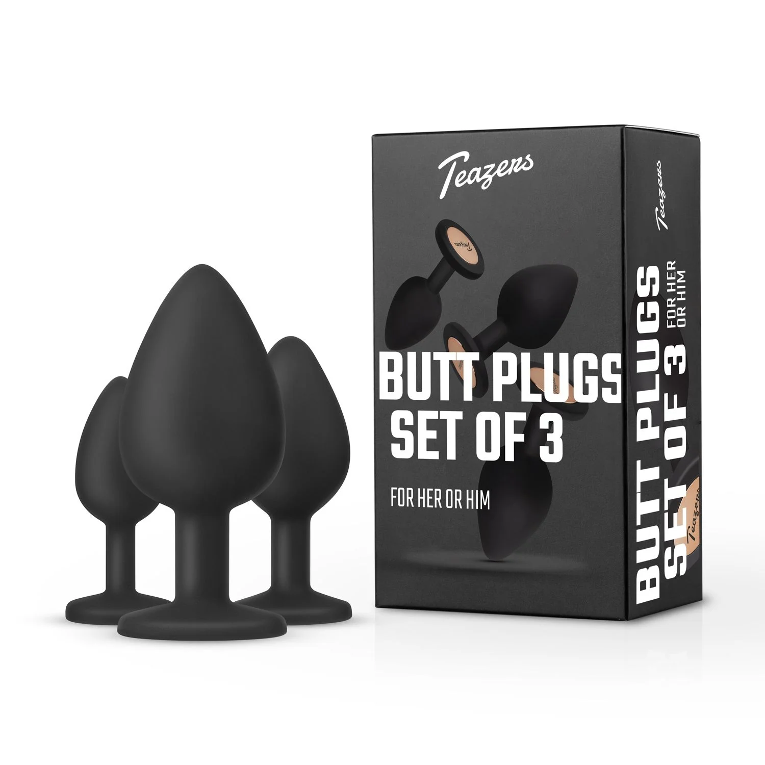 Teazers – Buttplug Set – Zwart